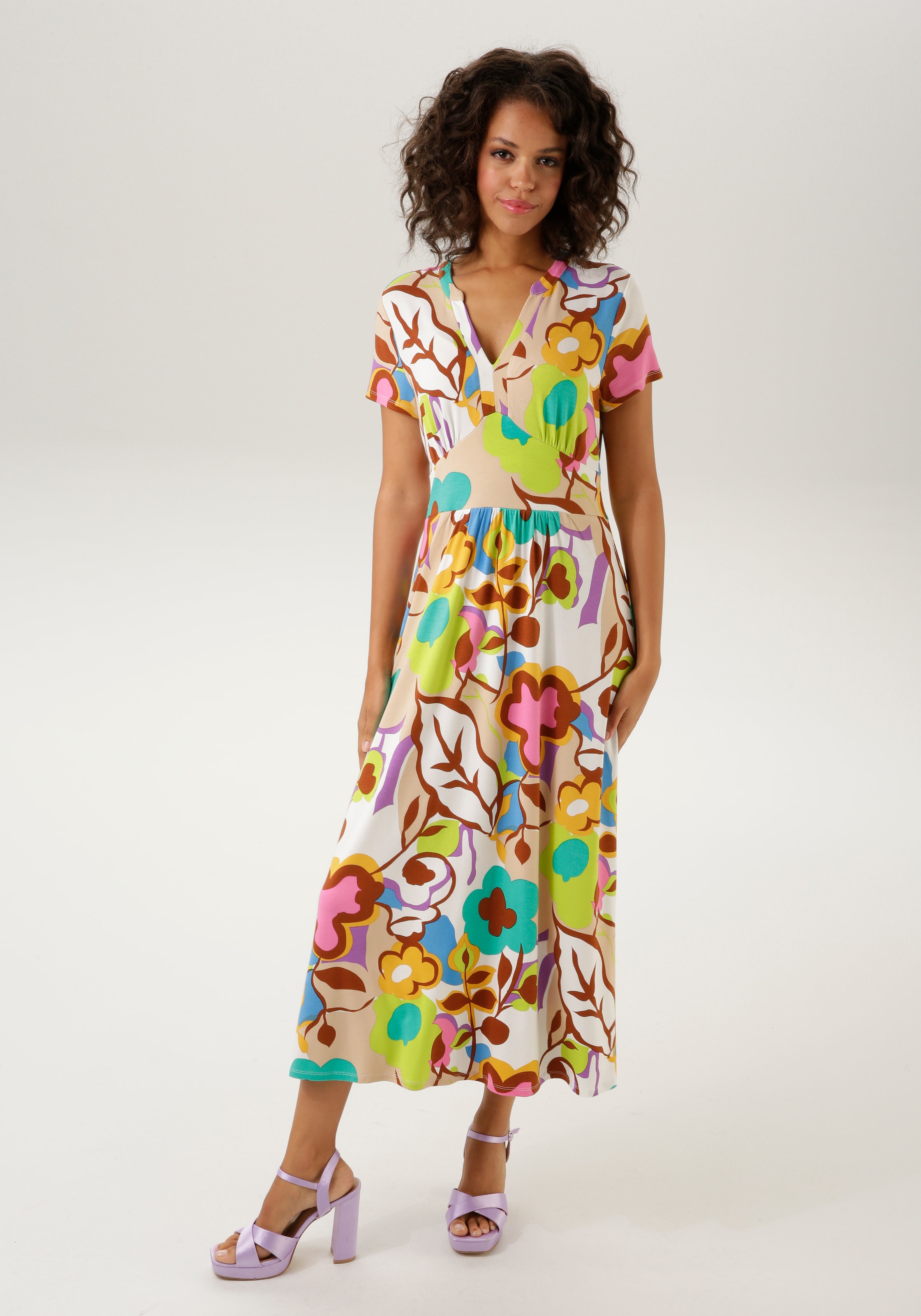 Aniston CASUAL Sommerkleid, mit grossflächigem, graphischem Blumendruck-Aniston CASUAL 1