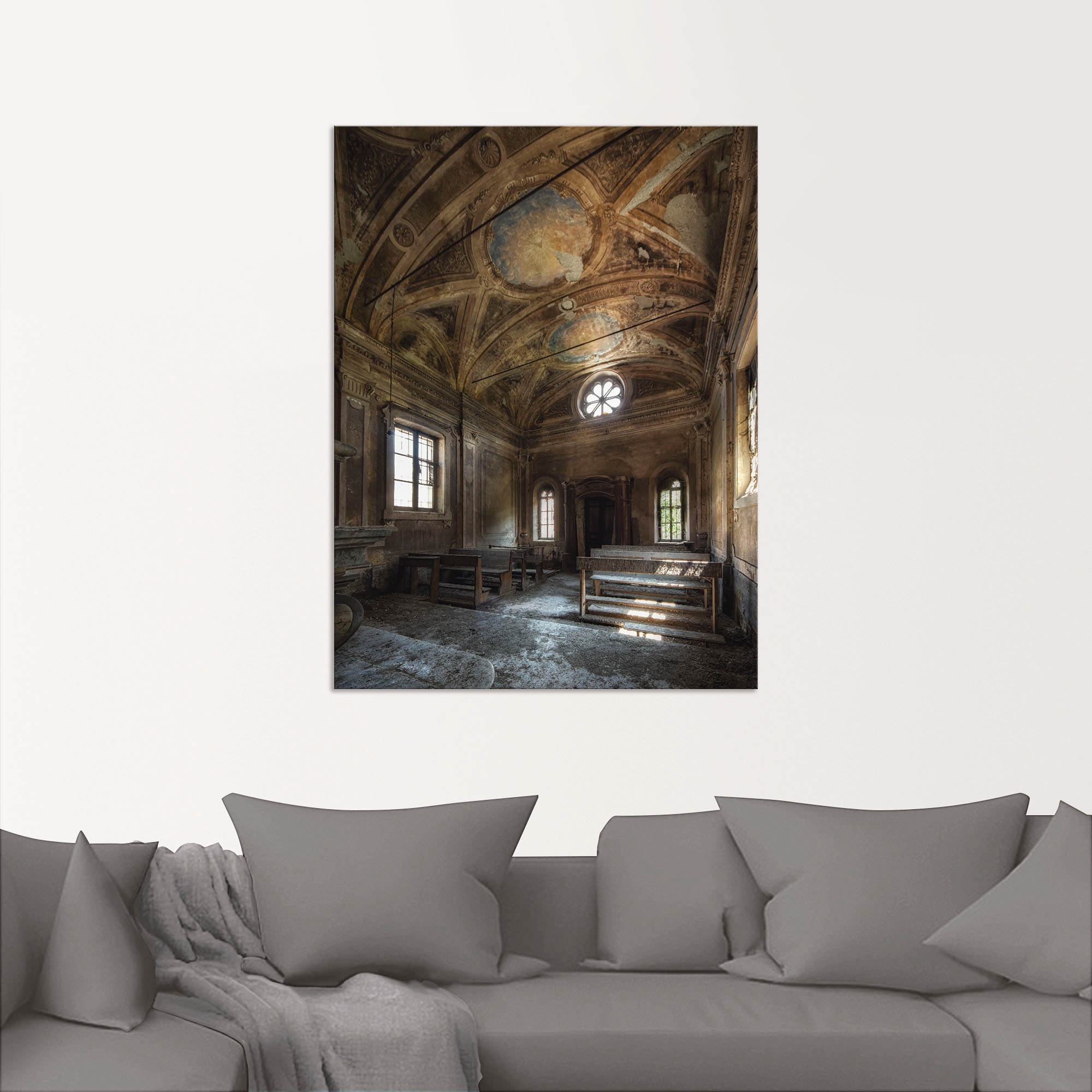 Artland Wandbild »Lost Place Alte Kirche Architektur« Gebäude 1 Stk. tlg. als Alubild, Leinwandbild in verschied. Grössen