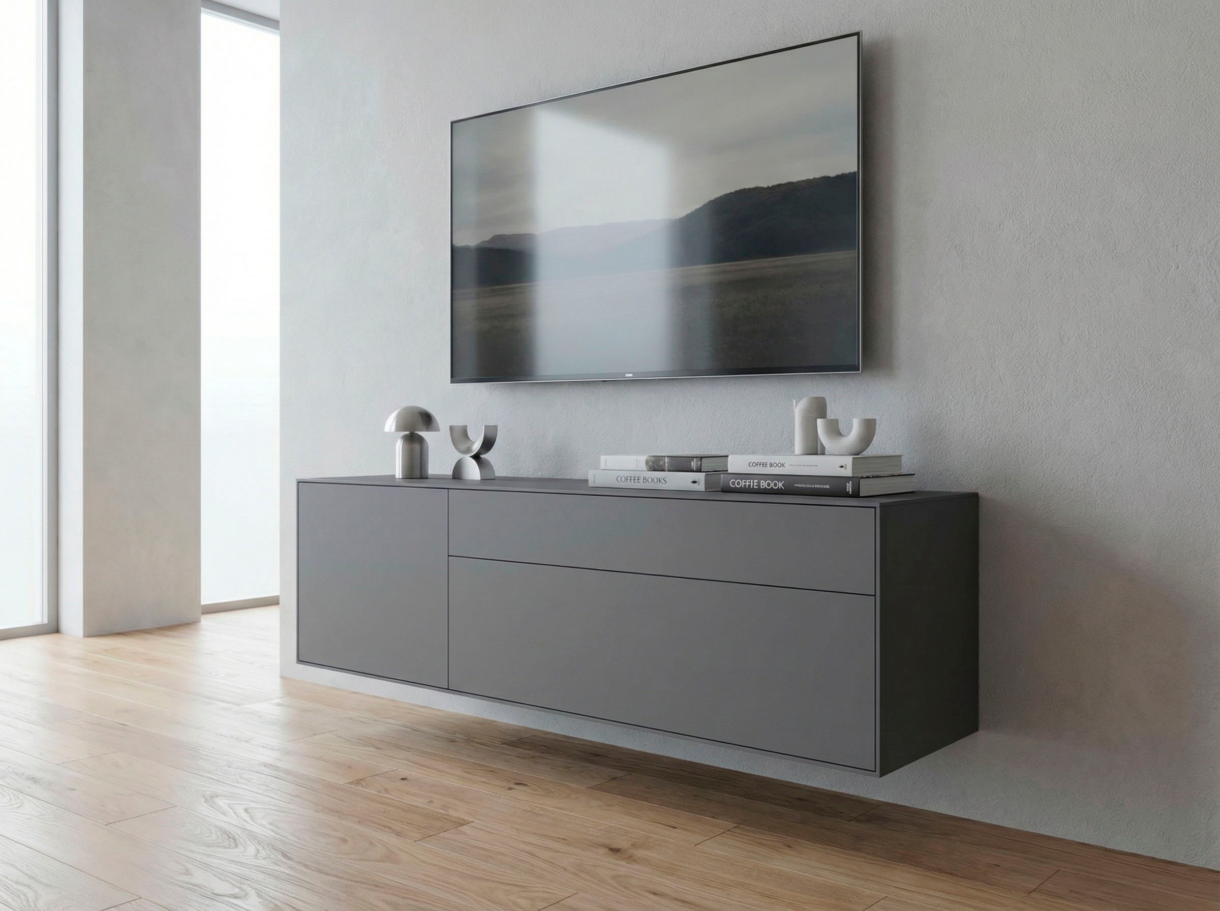 Image of LeGer Home by Lena Gercke Lowboard "Essentials, TV-Board, TV-Kommode, TV-Schrank, TV-Möbel" Breite: 166 cm, UV lackiert, Push-to-open-Funktion
