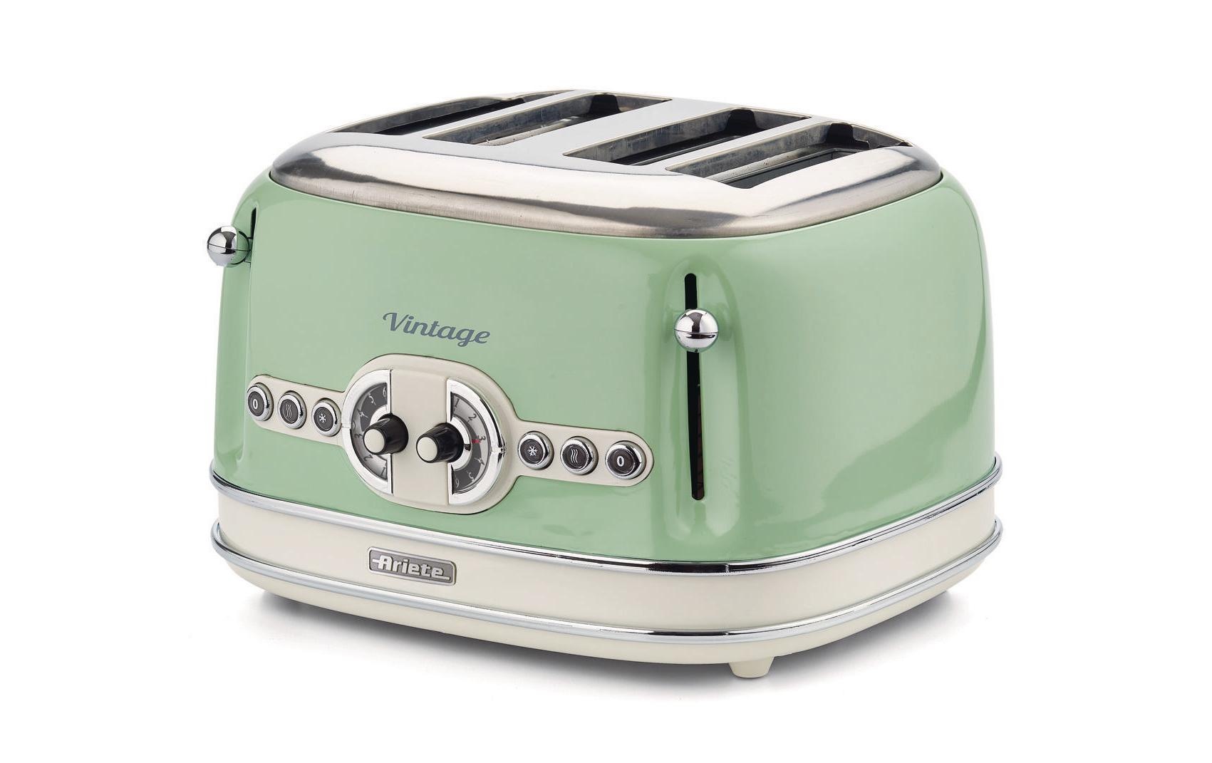 Ariete Toaster »Vintage 4 Schlitze«, 4 kurze Schlitze, für 4 Scheiben, 810 W, Lieferung mit passendem CH-Fixadapter