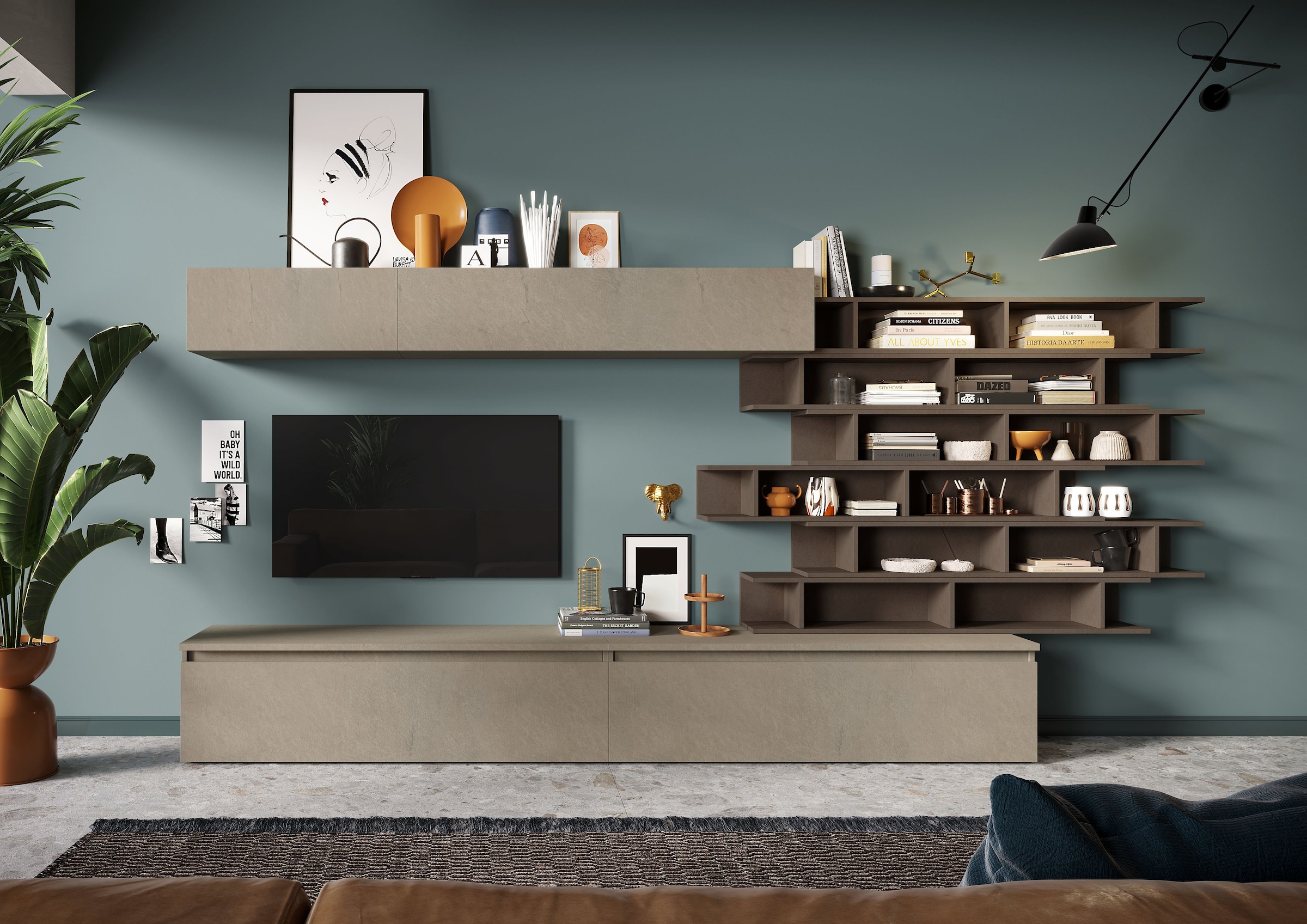 Image of Home affaire Wohnwand "Infinity, 10tlg. Breite 345 cm, Höhe variabel, Schrankwand, Anbauwand" 10 Stk. tlg.