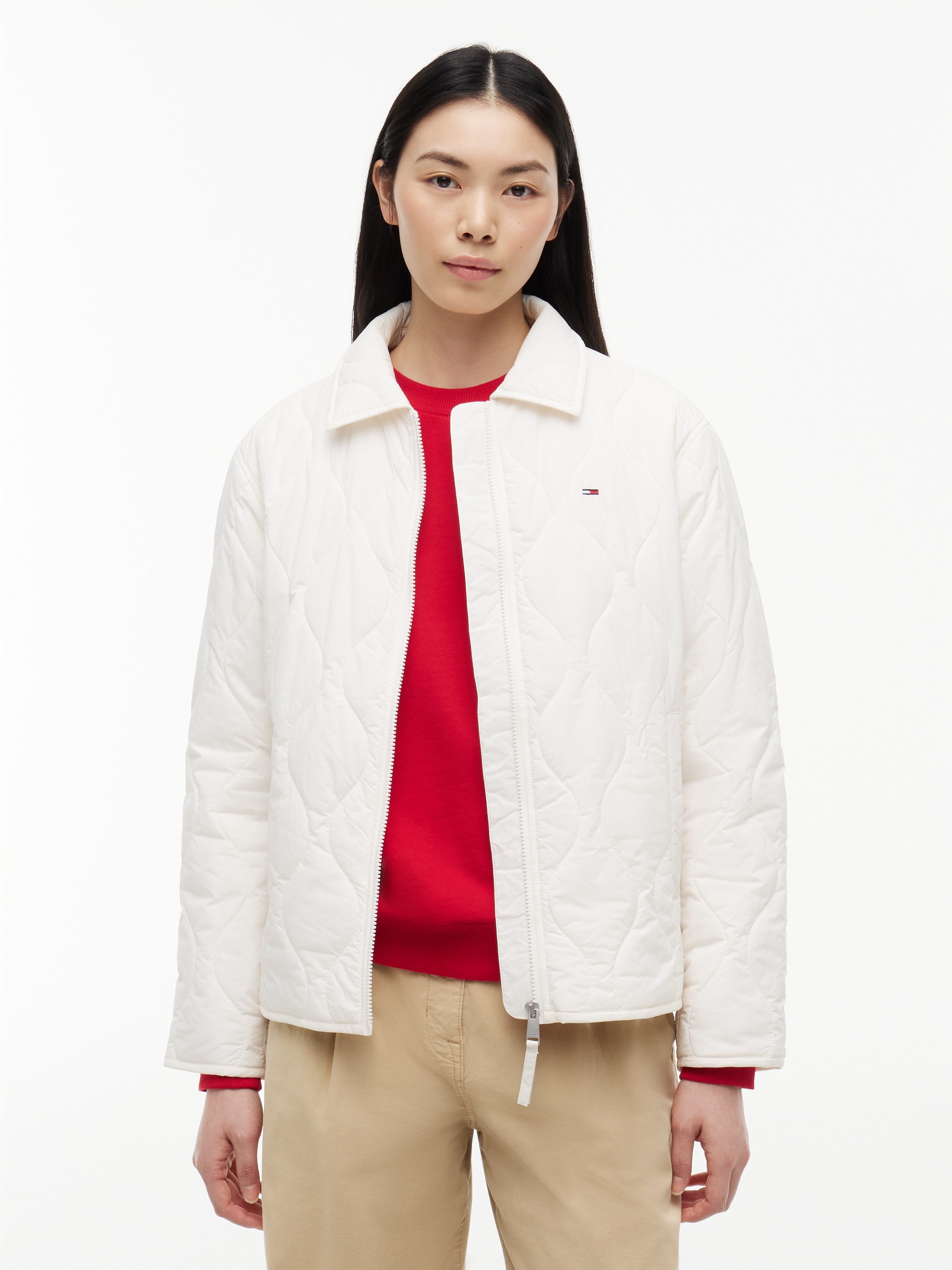 Tommy Jeans Veste matelassée »TJW COACH COLLAR QUILTED JACKET« fibre synthétique, broderie drapeau
