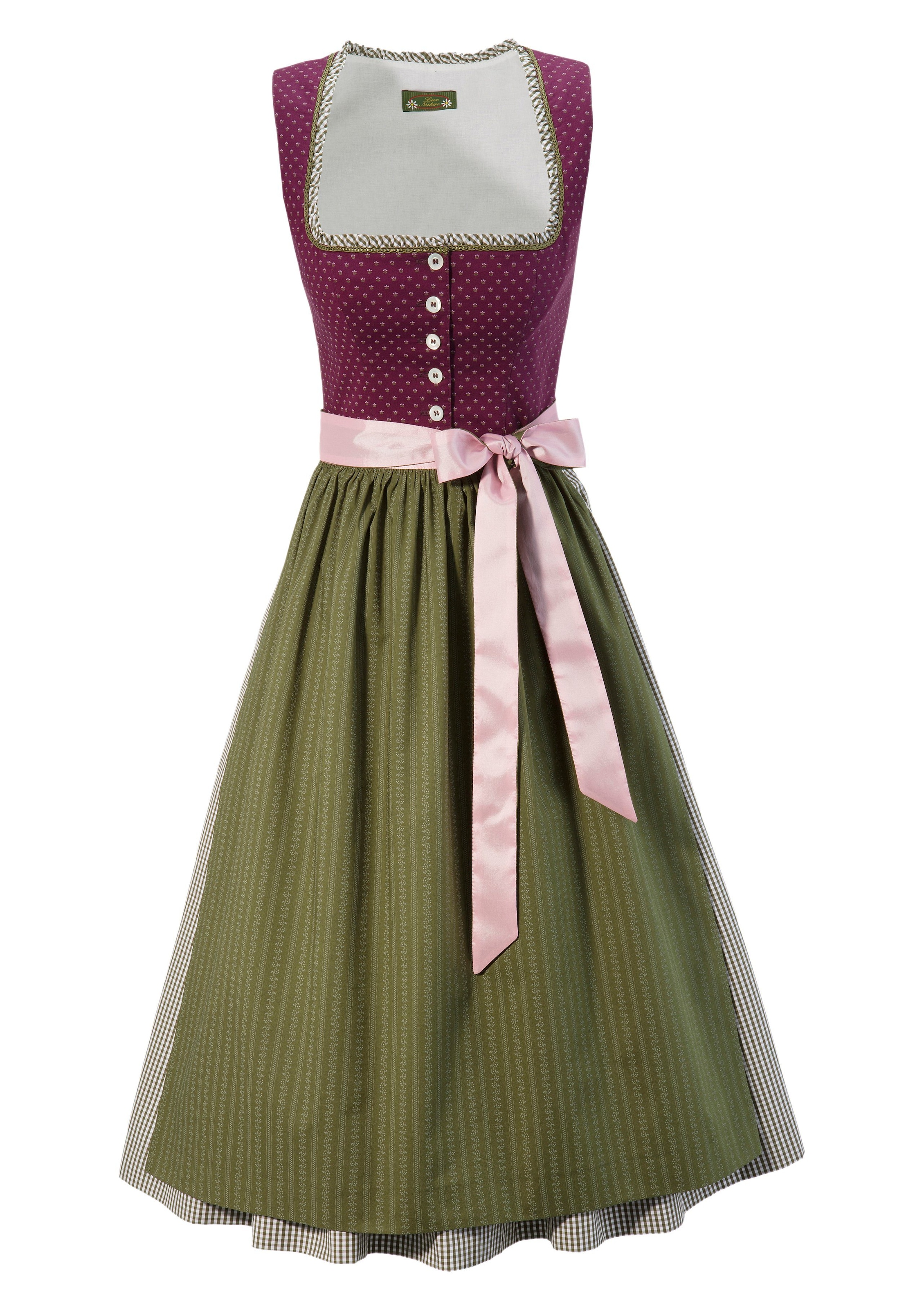 Dirndl midi im traditionellem Mustermix