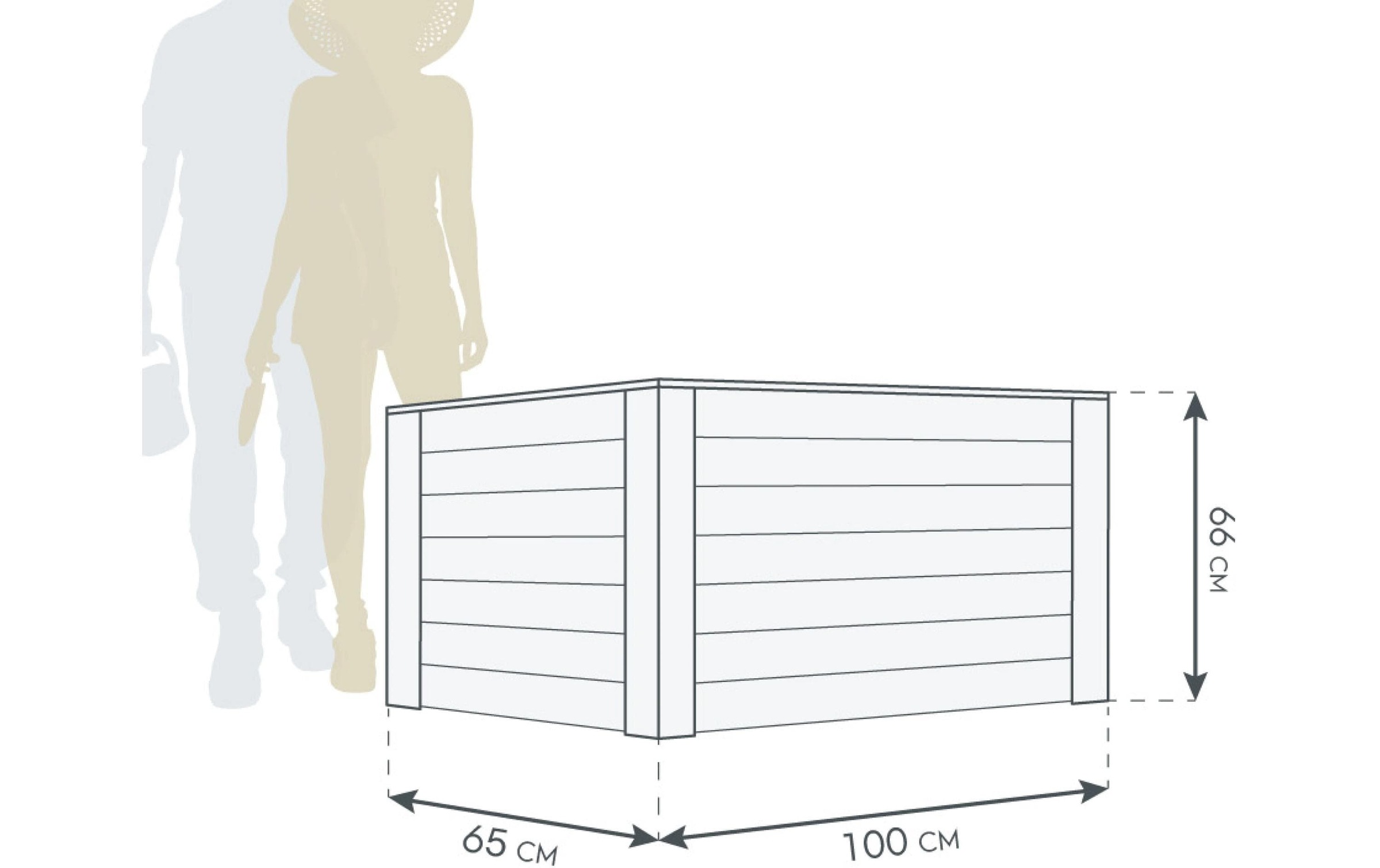 Image of WESTMANN Hochbeet "WMHL100" 330 l, BxTxH: 65x65x66 cm