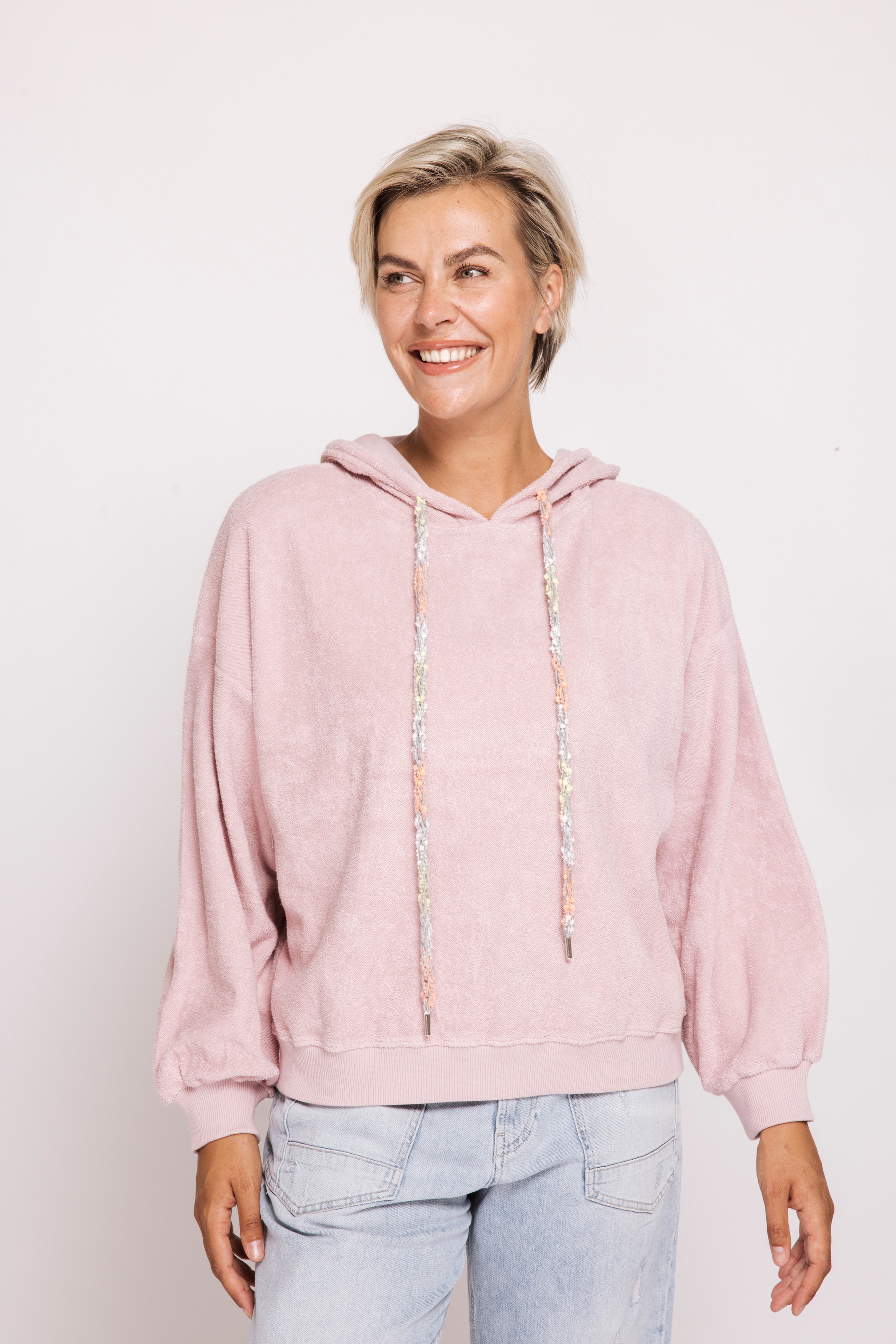 Image of Zhrill Kapuzensweatshirt "ZHXENIA Nicki Kap-Sweat", mit Stehkragen, mit Strick-Kordeln, lässige Passform