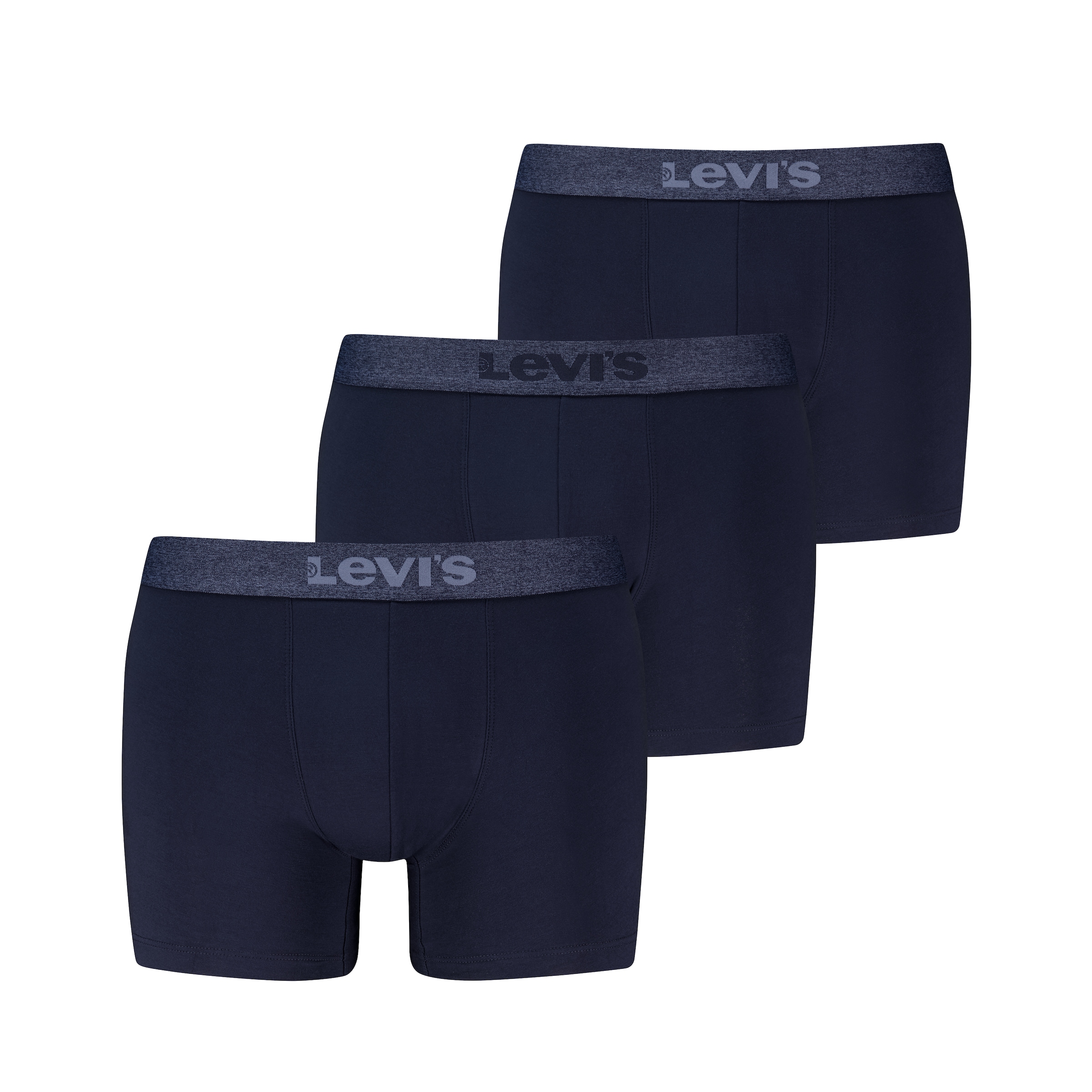 Levi's® Boxershorts »LEVIS MEN MEL WB BOXER BRIEF« 3er Pack,  ohne Eingriff, tonaler Logobund, elastisch, Cotton-Mix