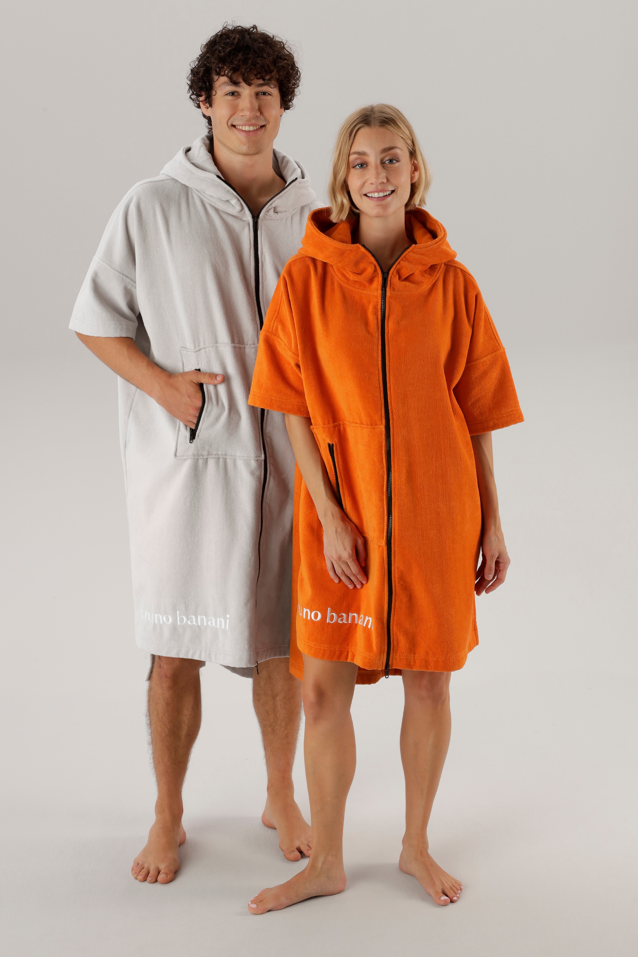 Image of Bruno Banani Badeponcho "Daniel, ideal für Sauna, Spa & im Urlaub, Damen & Herren" 1 Stk. Surfponcho, 100% Baumwolle, Frottee, Strand, Sport