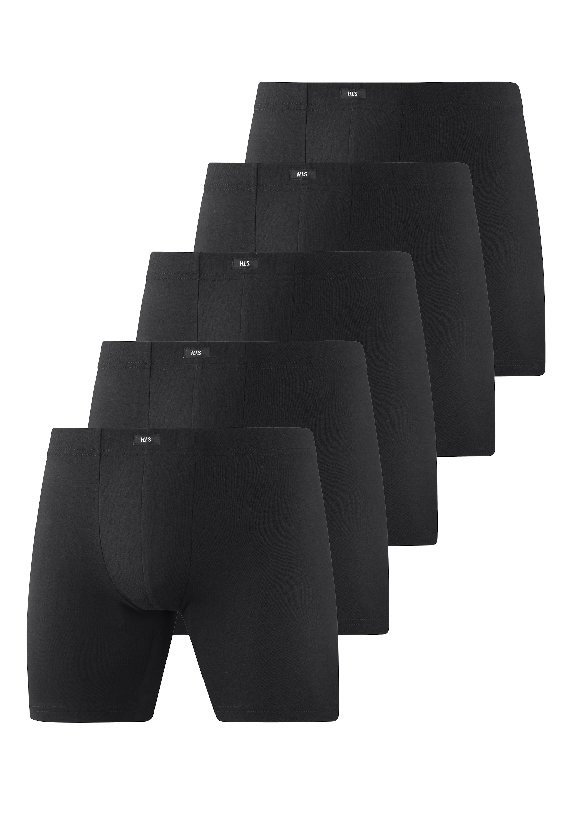 H.I.S Langer Boxer »Langer Boxer Boxershorts für Herren« Packung, 5 Stk. Boxershorts für Herren, mit Logo am Bund