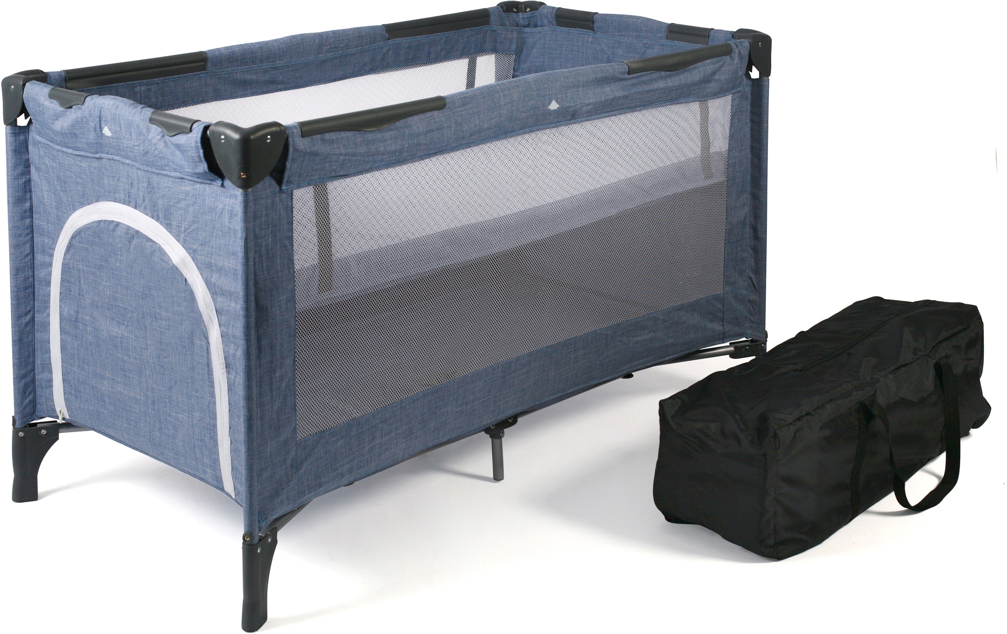 Image of CHIC4BABY Baby-Reisebett »Luxus, Jeans Blue«, inkl. Transporttasche bei Ackermann Versand Schweiz