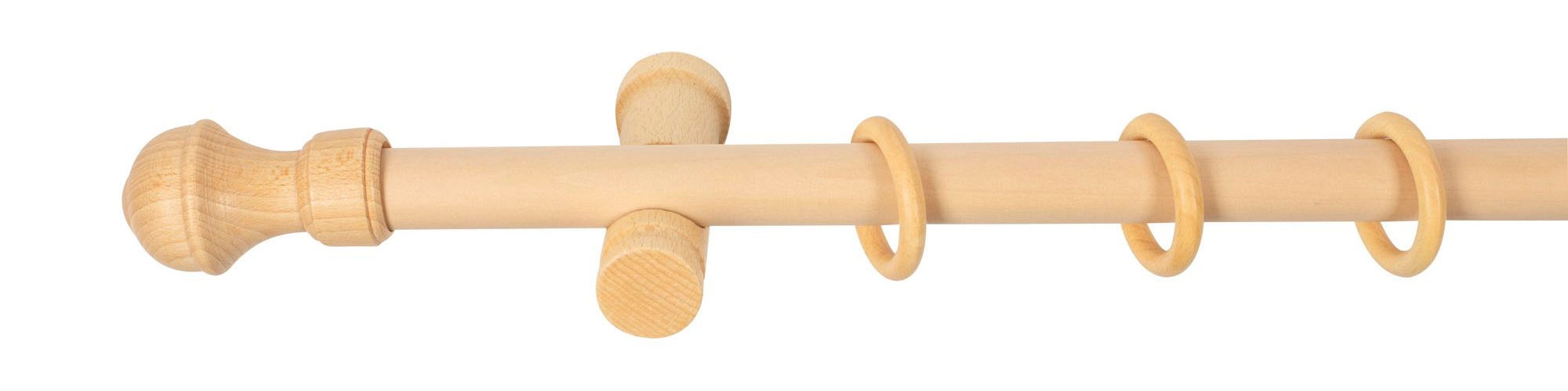 SN DECO GROUP Gardinenstange »Ares«, 1 läufig-läufig, Fixmass, 28 mm, Holz, verschiedene Längen und Farben, Komplettset