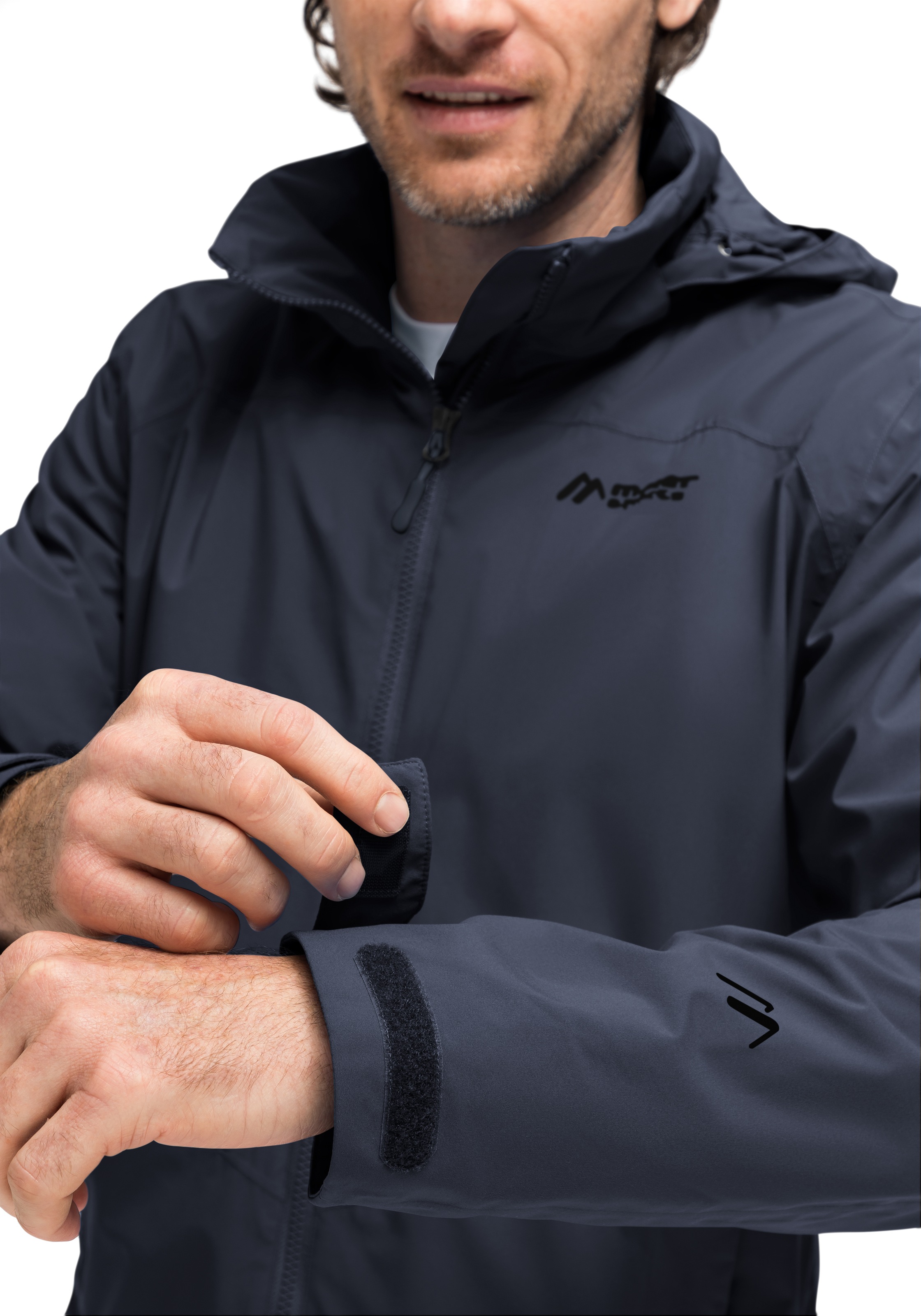 Maier Sports Outdoorjacke »Metor rec M«, Herren Regenjacke wasserdicht mit Kapuze, 2 Taschen aussen, Innentasche