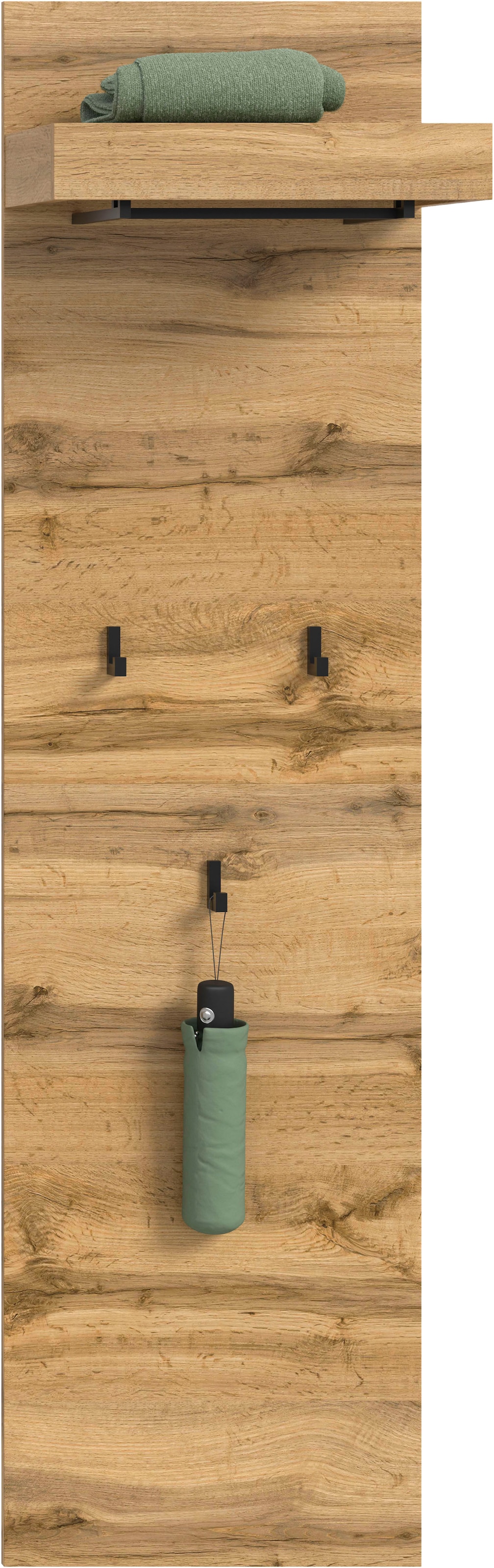 GOODproduct Garderobenpaneel »MAMBO, Höhe 150cm, 3 Haken, Ablageboden, Garderobenstange« individuell mit weiteren Artikeln der Serie MAMBO kombinierbar, 1 Stk. tlg. Paneel, Garderobe, Flur, Diele, Hakenleiste