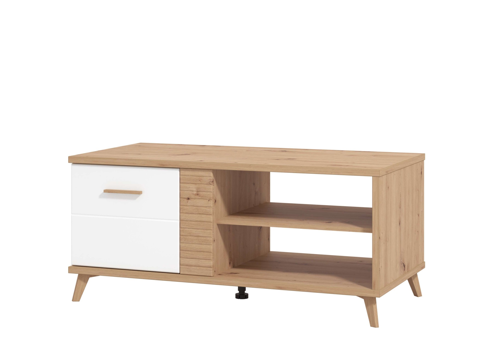 INOSIGN Couchtisch »Bretagna 120 cm, rechteckig, in zeitloser Design«, mit viel Stauraum, Artisan Eiche Dekor mit Segmenten in Weiss