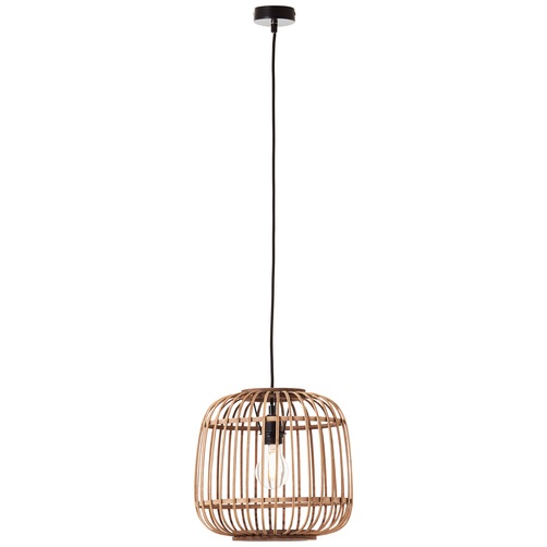 Image of Brilliant Leuchten Pendelleuchte »Nikka«, E27, 1 St., Hängelampe 30cm schwarz/natur bei Ackermann Versand Schweiz