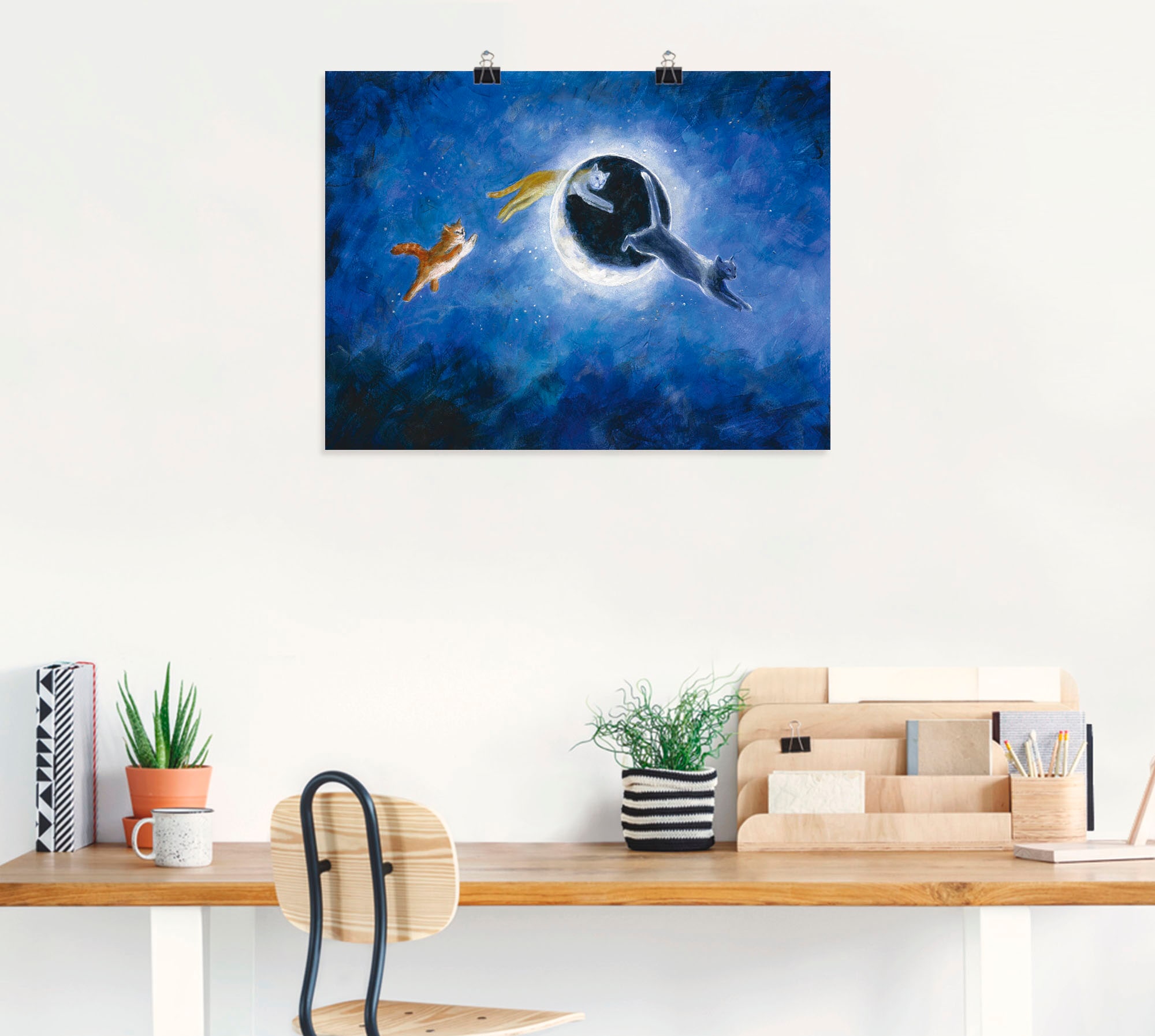 Artland Wandbild »In der Nacht sind alle Katzen grau« Haustiere 1 Stk. tlg. als Leinwandbild, Poster in verschied. Grössen