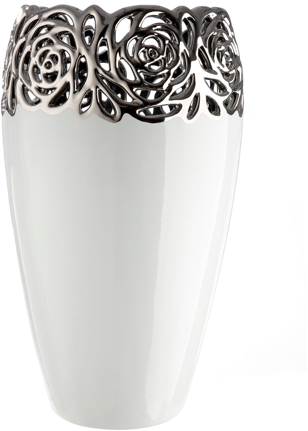 Image of GILDE Tischvase "Vase Rose weiss H. 31,5 cm"