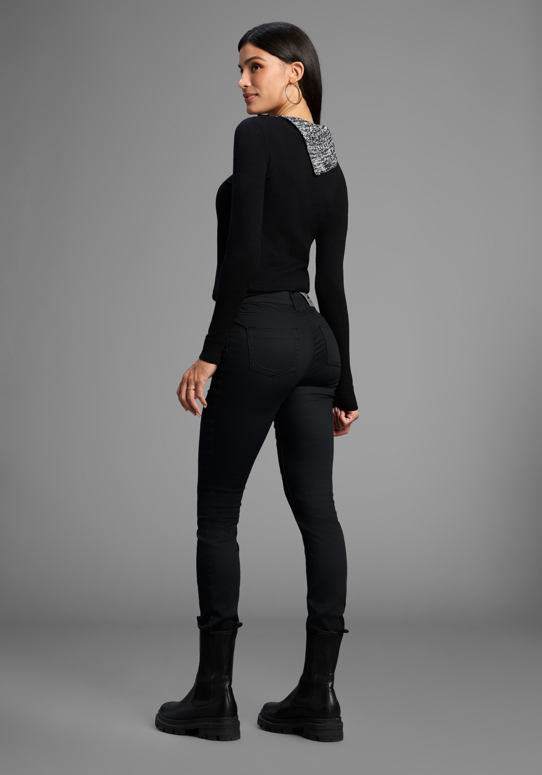 Arizona Slim-fit-Jeans »Shaping« enge Passform,  Röhrenjeans,  Used-Look-Waschung,  hohe Leibhöhe