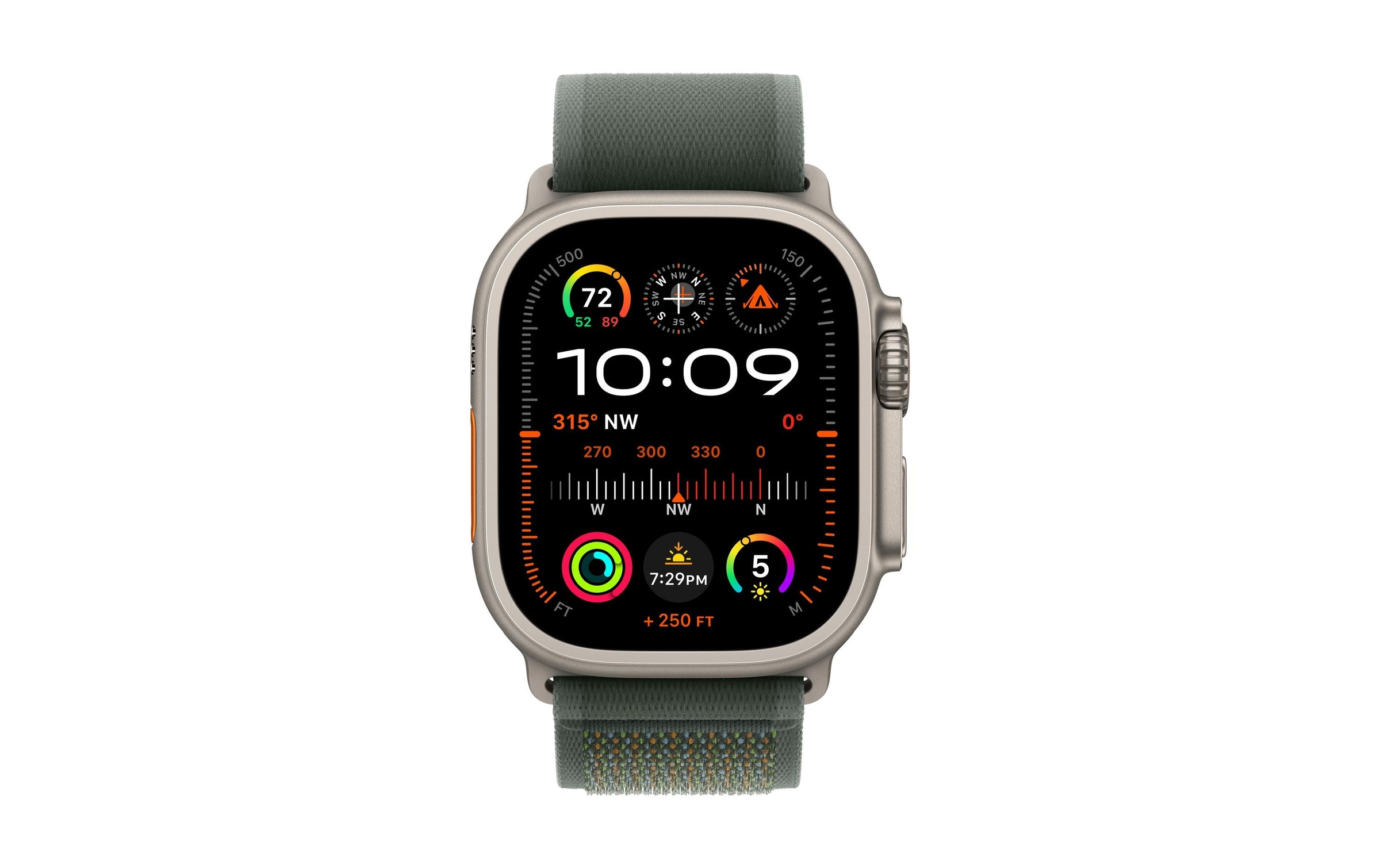 Apple Smartwatch-Armband Trail Loop, 49 mm, Grün/Titan Natur