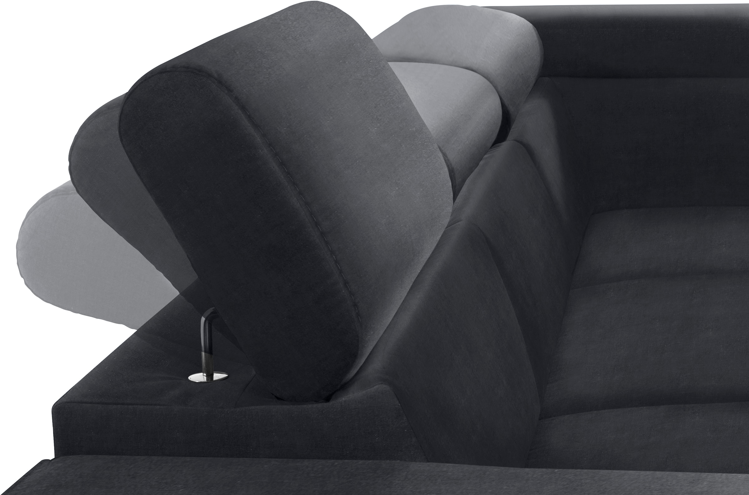 COTTA Ecksofa »Morven L-Form mit Kopfteilverstellung«, wahlweise mit Bettfunktion, Bettkasten & Wireless-Charger
