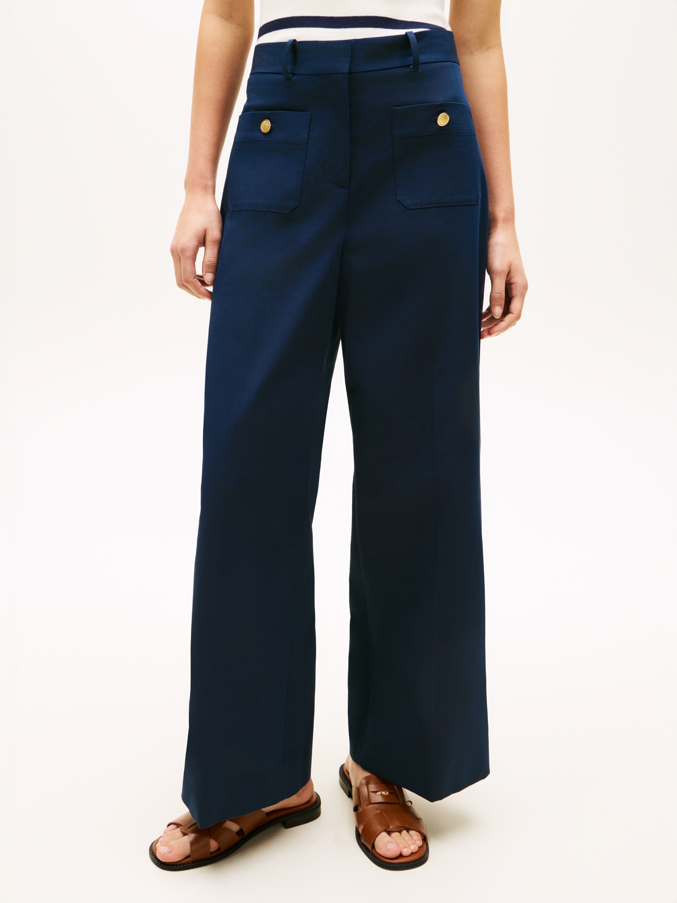 Tommy Hilfiger Chinos »PREPPY COTTON WIDE LEG CHINO«  avec plis repassés, taille mi-haute