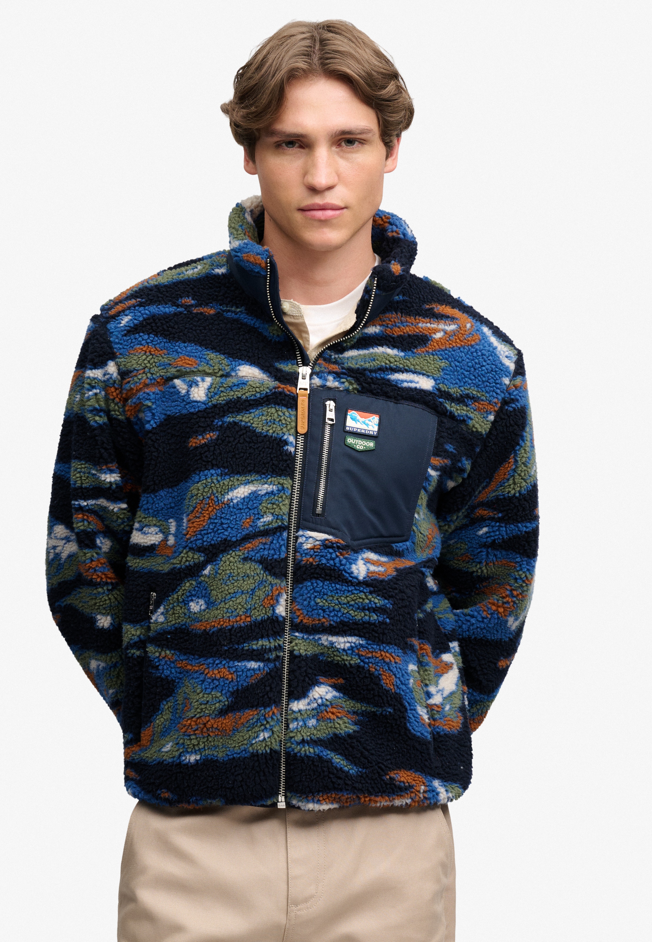 Image of Superdry Sweatjacke "TERRAIN FLEECE ZIP THRU" Kunstfaser, relaxed fit