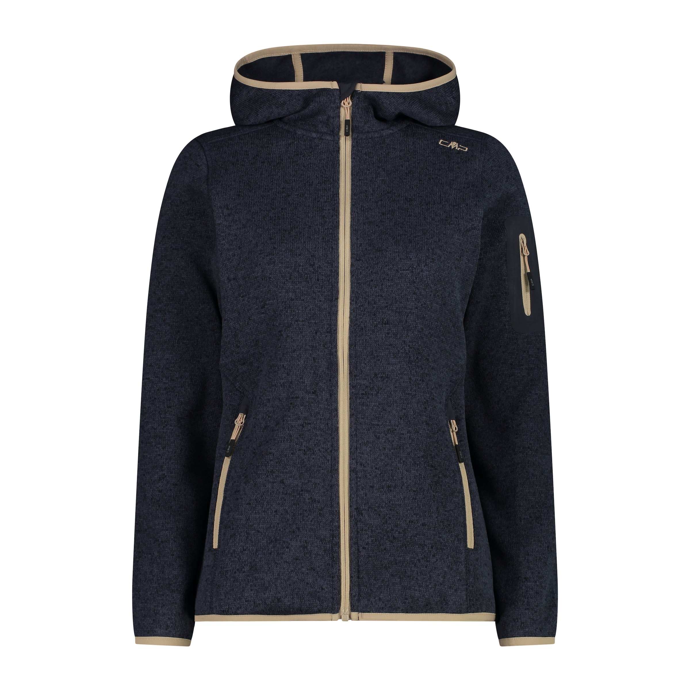 CMP Strickfleecejacke »KNITTED MELANGE HOODY WOMAN HOODY«, (1 St.), mit Kapuze, Wärmend und