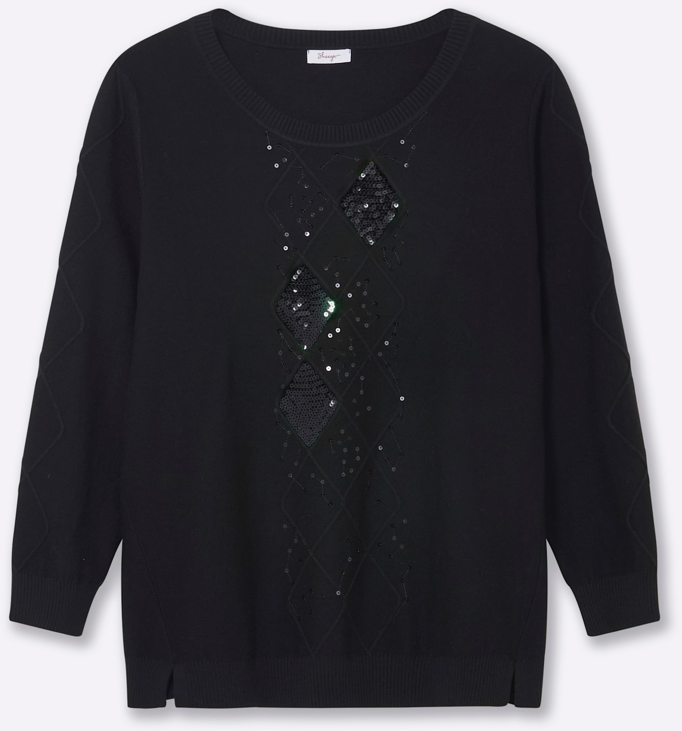 Sheego Pull à col rond »Pullover«