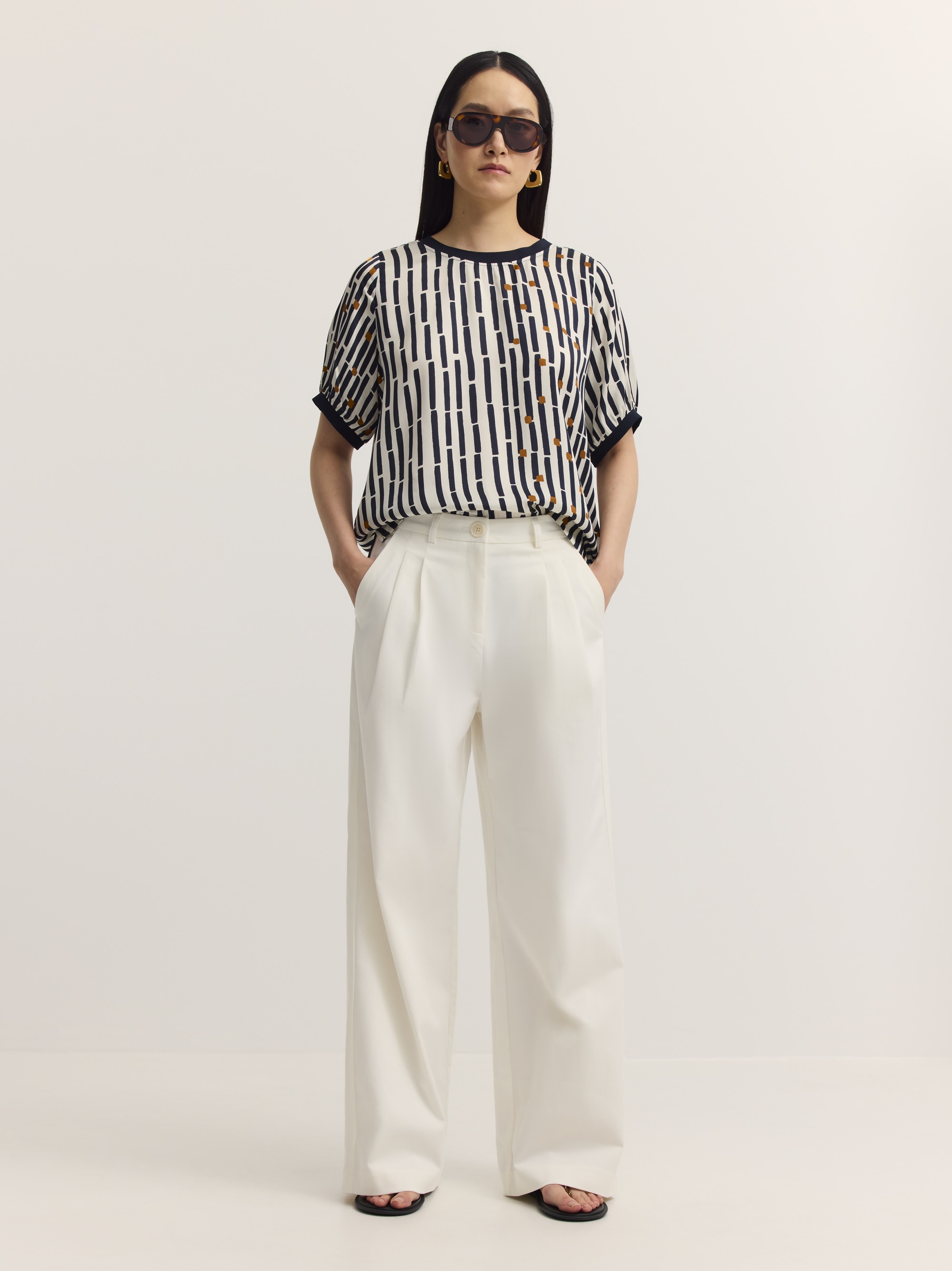 bugatti Chinos »Gerader Beinverlauf«  mit doppelter Bundfalte