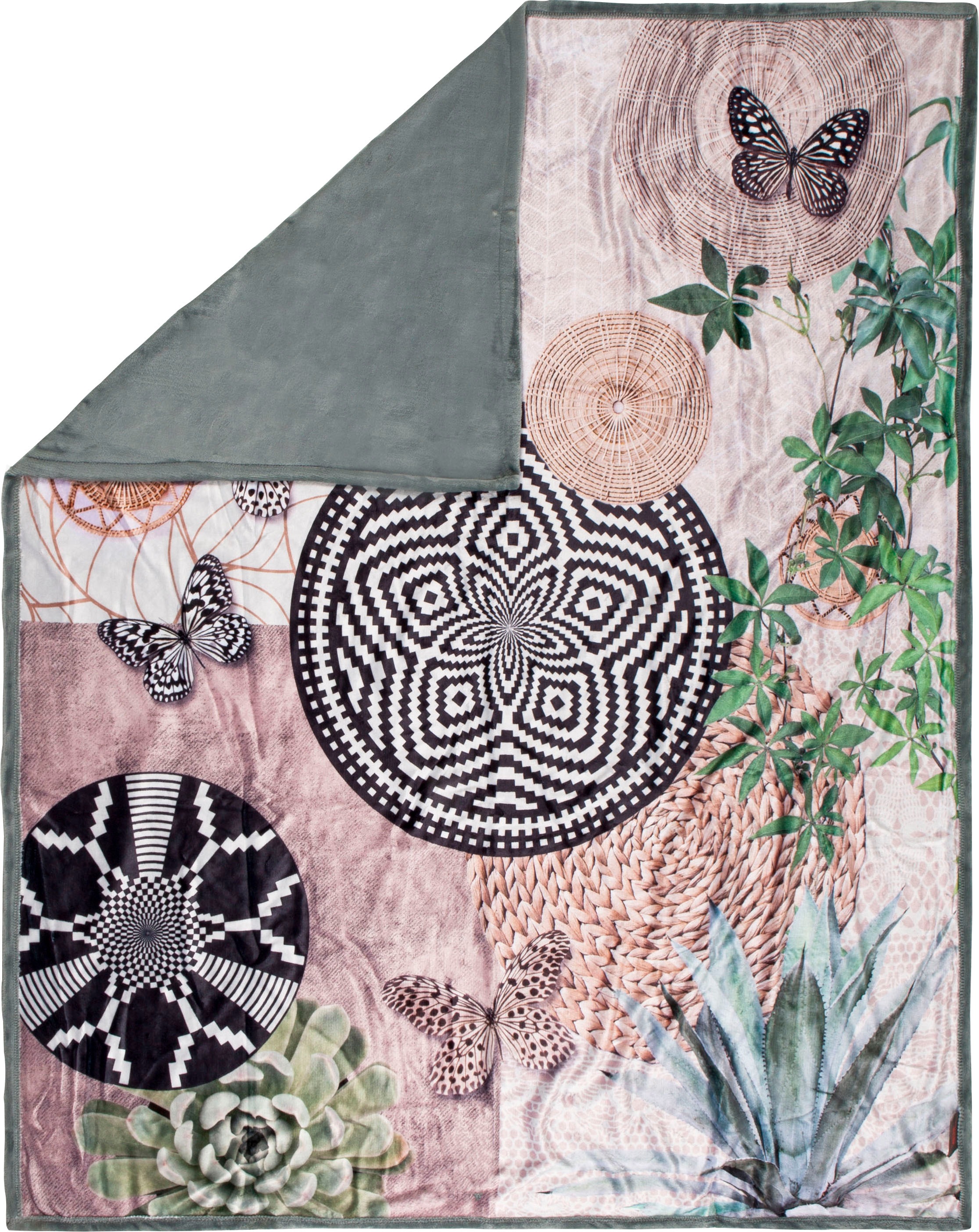 Image of hip Plaid »Skylar«, mit Mandalas und Schmetterlingen, Kuscheldecke bei Ackermann Versand Schweiz