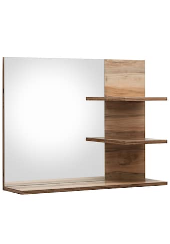 Badspiegel »Carcassonne«, mit Rahmenoptik in Holztönen und 3 Ablagen