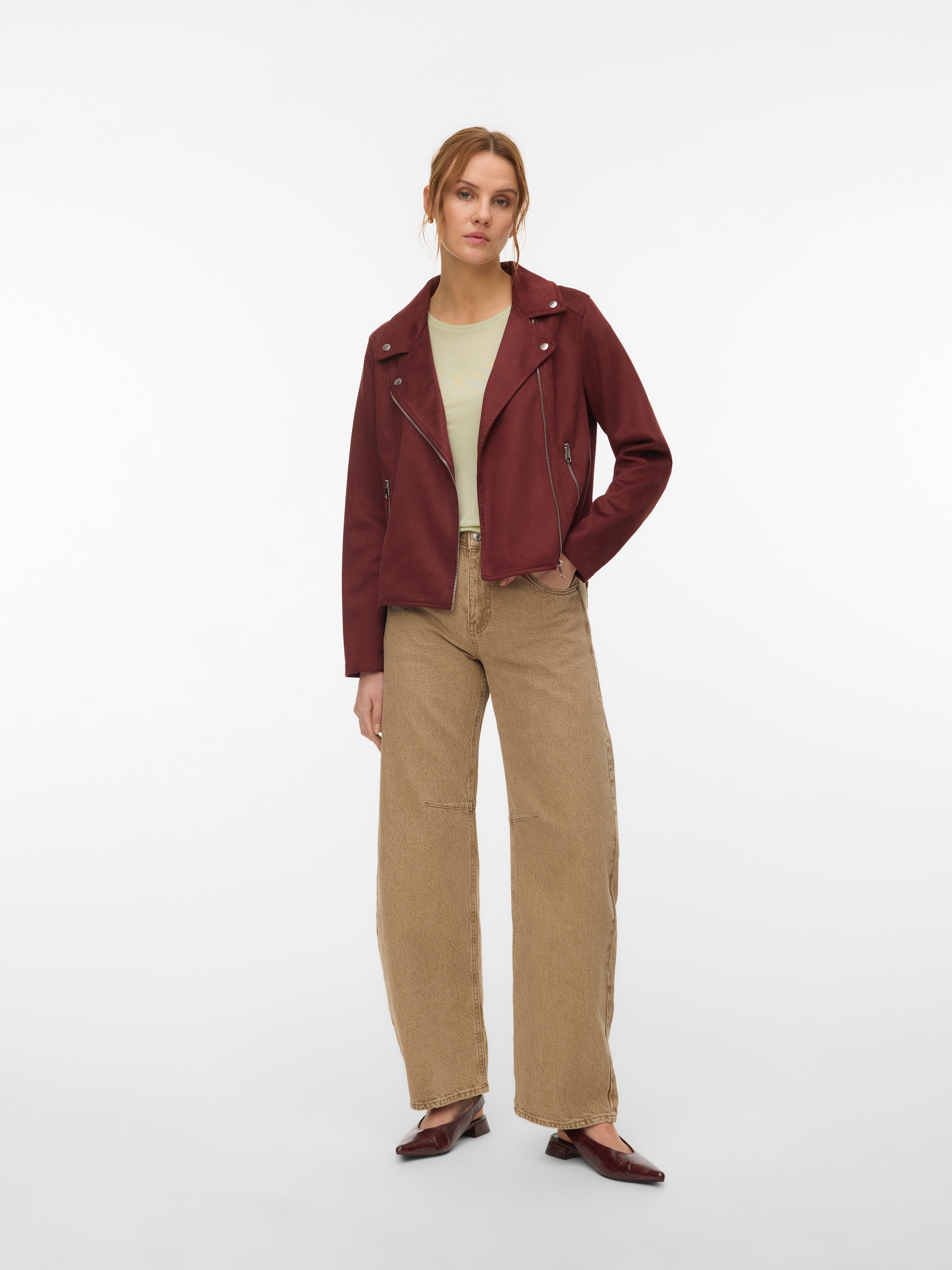 Vero Moda 1100000002199 »VMJOSE SHORT FAUX SUEDE JACKET GA NOOS« mit asymetrischem Reissverschluss