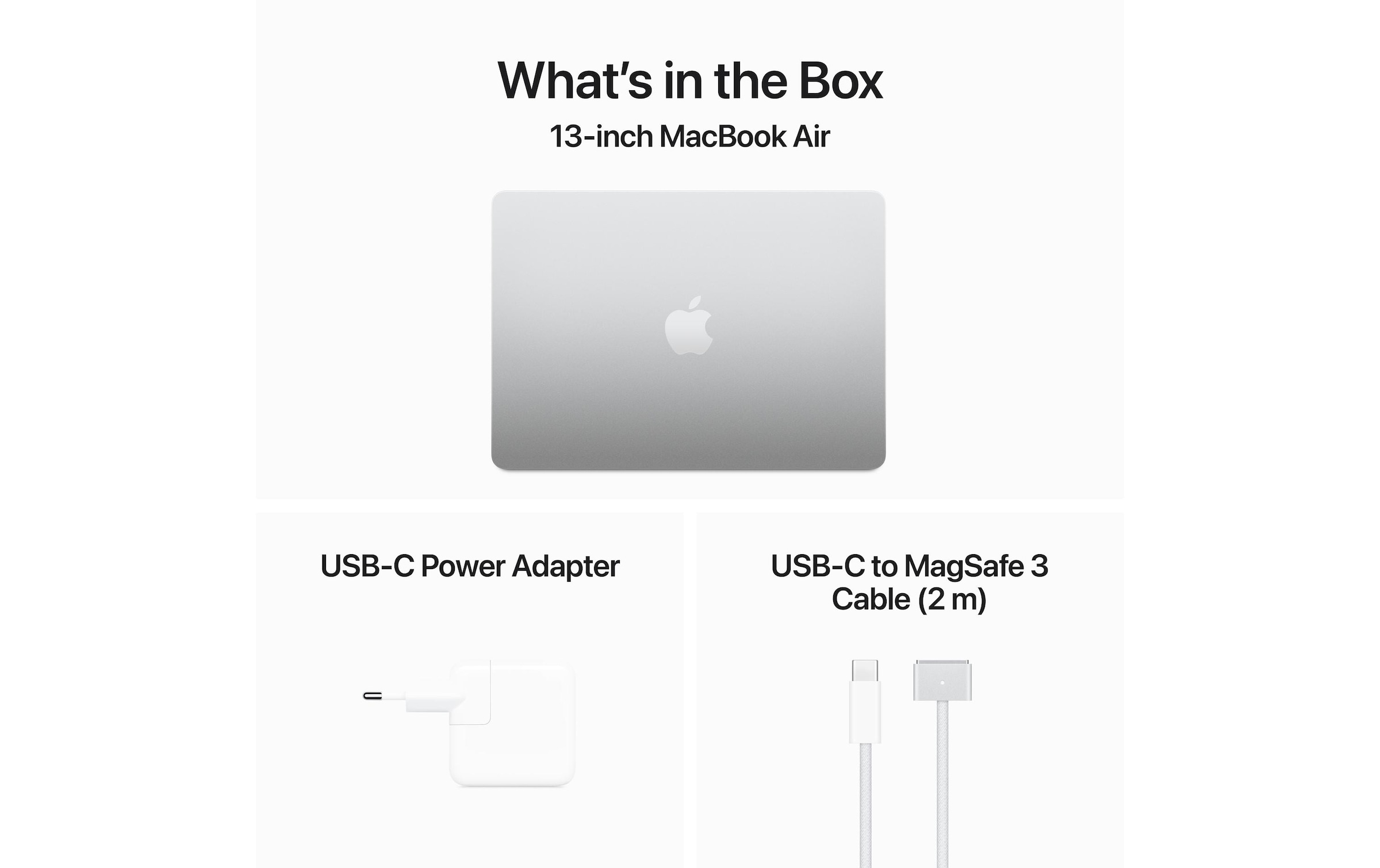 Apple MacBook Air 13 Zoll (2024), M3 Chip, 8C CPU, 10C GPU, 70W Power Adapter