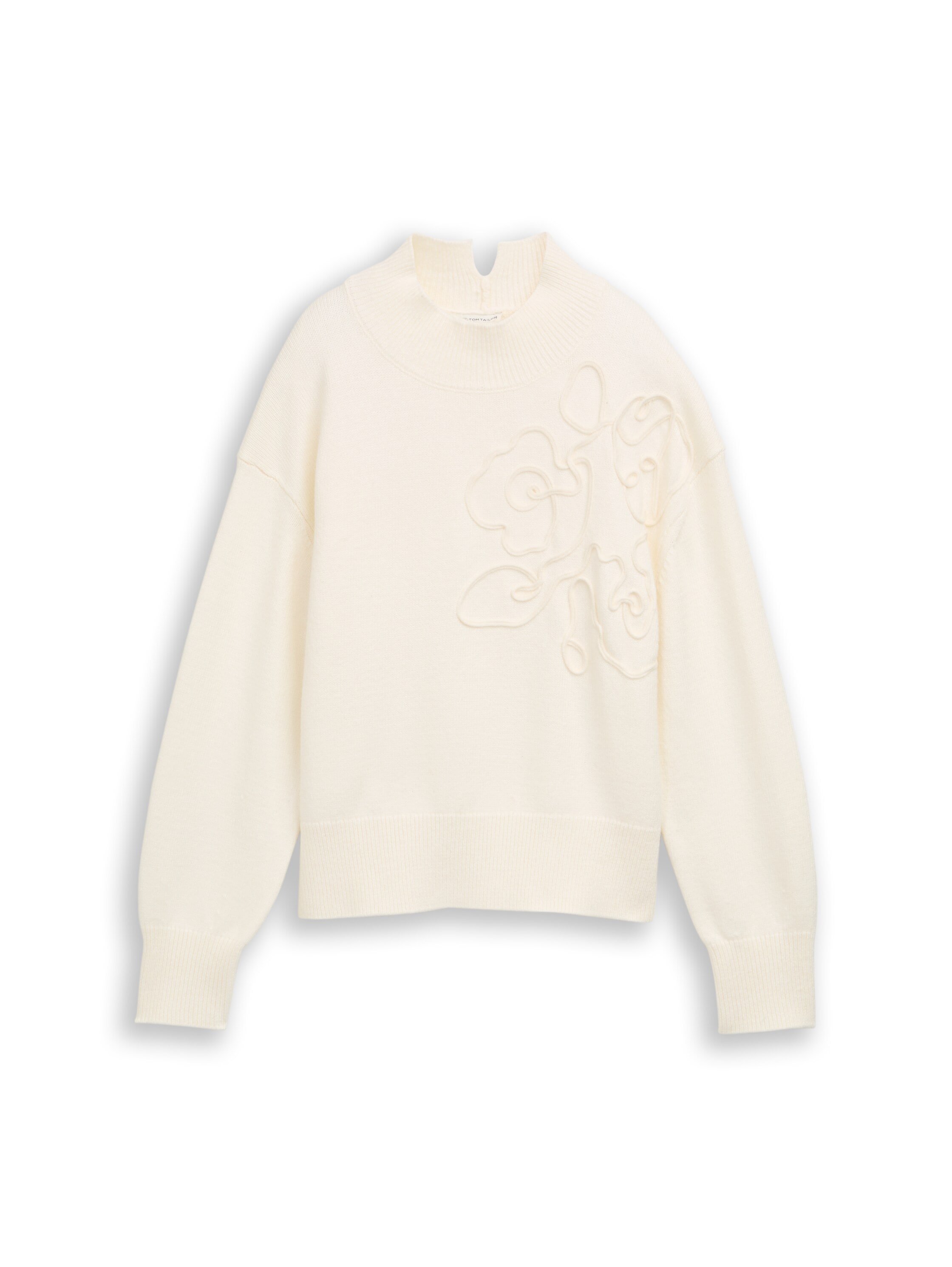 TOM TAILOR Strickpullover »Oversized« Florale 3D-Applikation