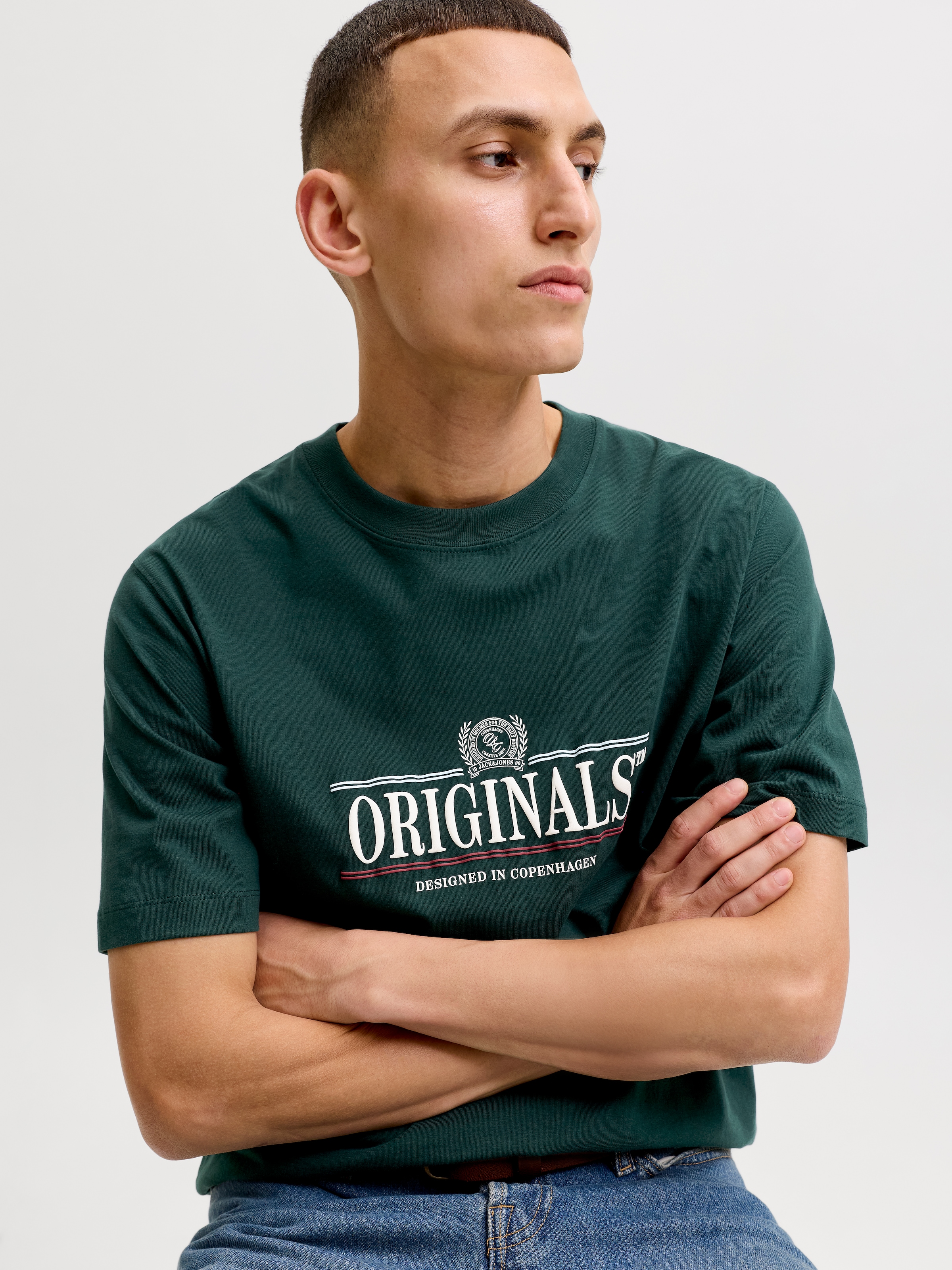 Jack & Jones T-Shirt »JORFREDERIKSBERG GRAPHIC BOX TEE SS CN« Baumwolle, regular fit