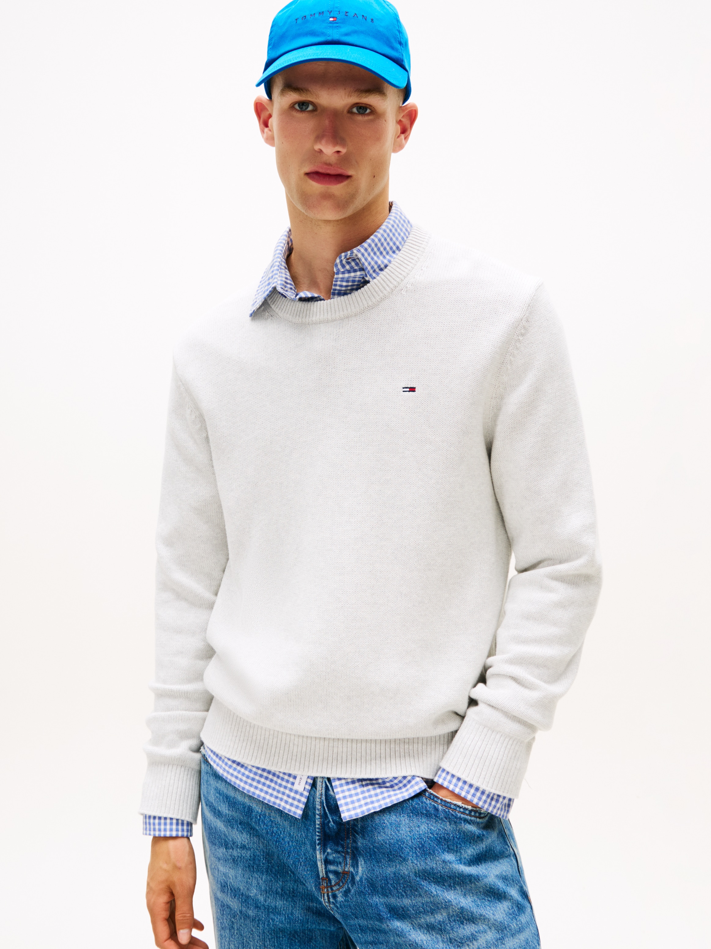 Image of Tommy Jeans Rundhalspullover Slim fit mit Rundhalsausschnitt