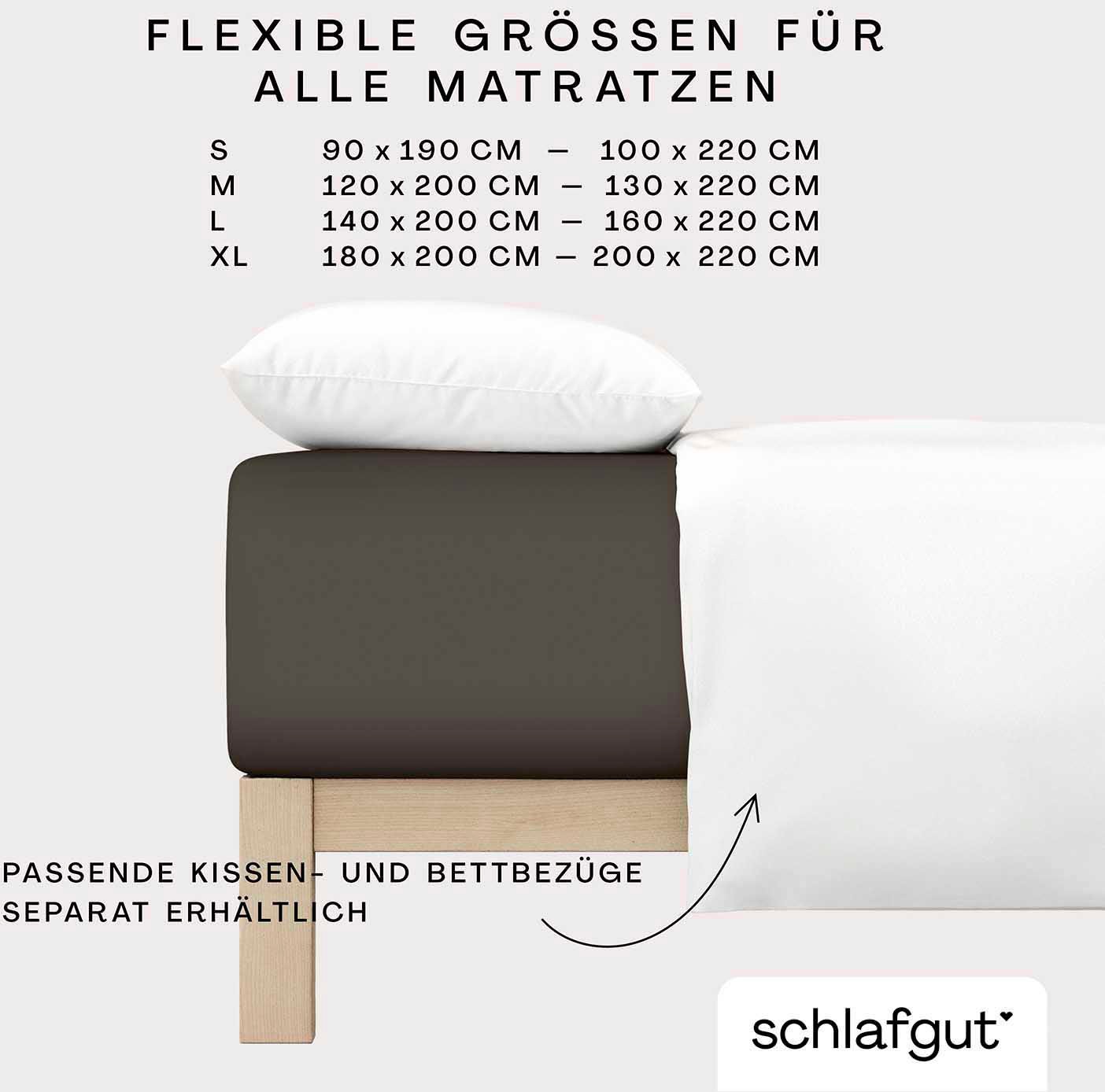 Schlafgut Spannbettlaken »PURE BOXSPRING in Gr. 90x200, 140x200 oder 180x200, für Boxspringbett«, aus Bio-Baumwolle, für Matratzen bis 40 cm Höhe, Bettlaken