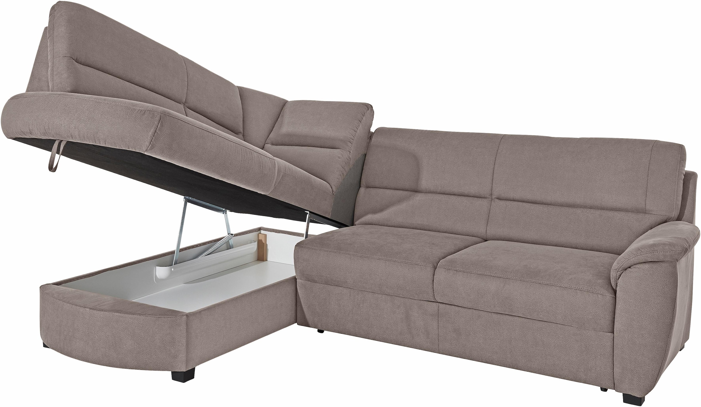 sit&more Ecksofa »Pandora L-Form«, wahlweise mit Bettfunktion und Bettkasten