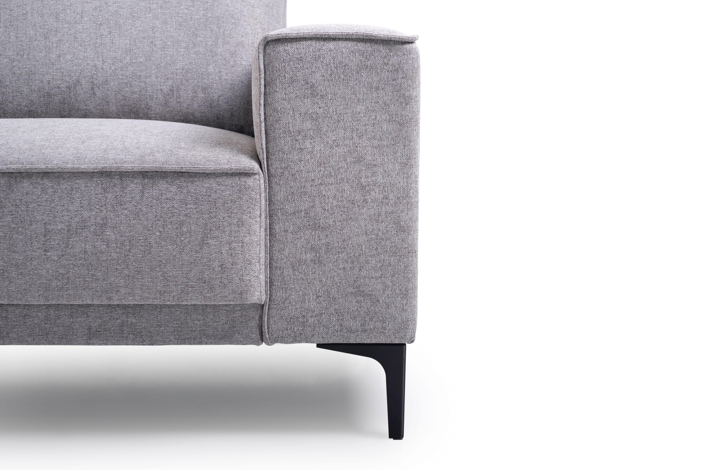 Places of Style Wohnlandschaft »XXL Sofa Oland, Struktur, Flachgewebe, Luxus-Microfaser, Boucle«, U-Form, 342 cm, Wellenunterfederung, Skandi-Design, Metallfüsse