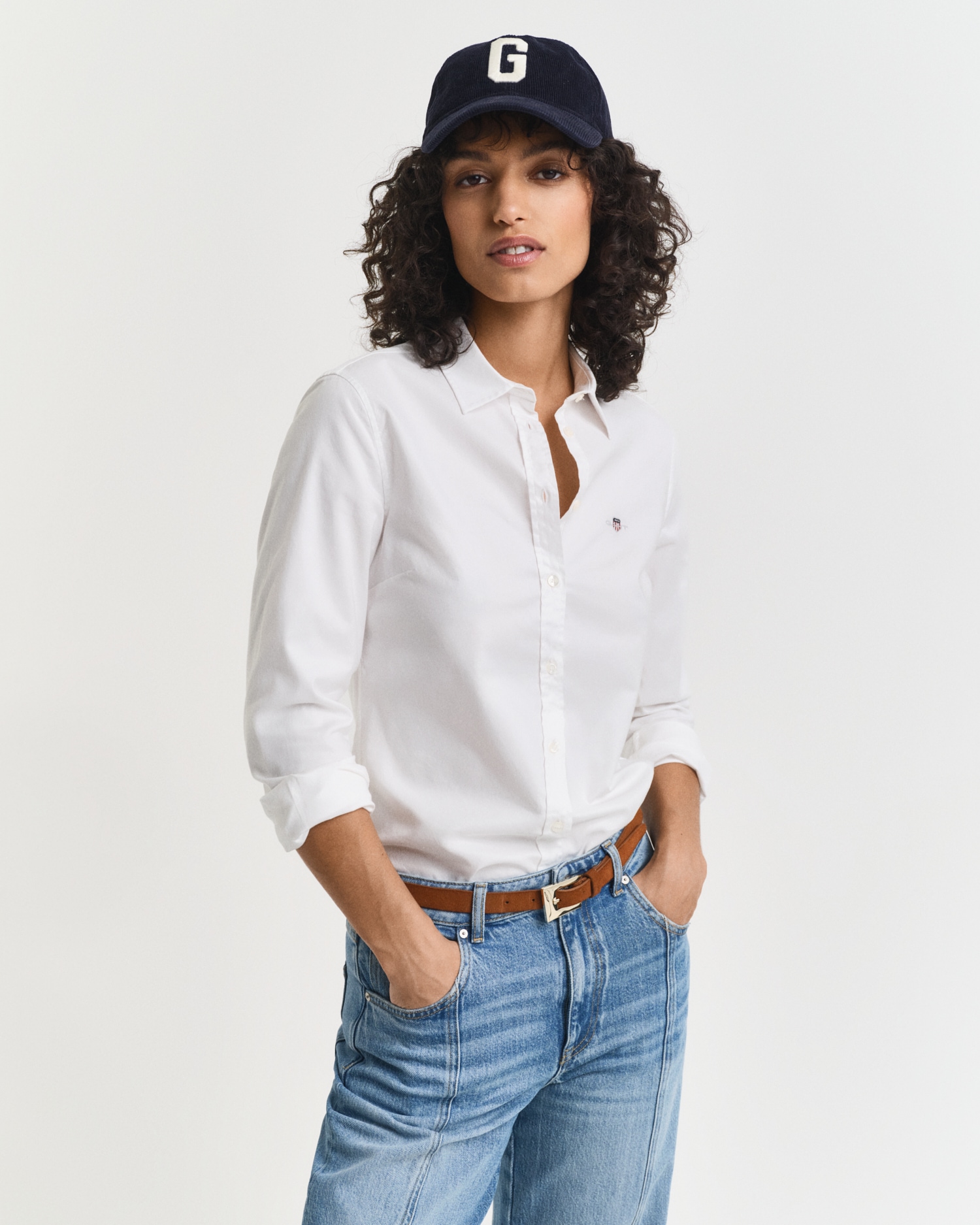 Gant Blouse à manches longues »New Slim Stretch Oxford Blouse« für bequemen Sitz u. Bewegungsfreiheit, New Slim Stretch, bügelfrei