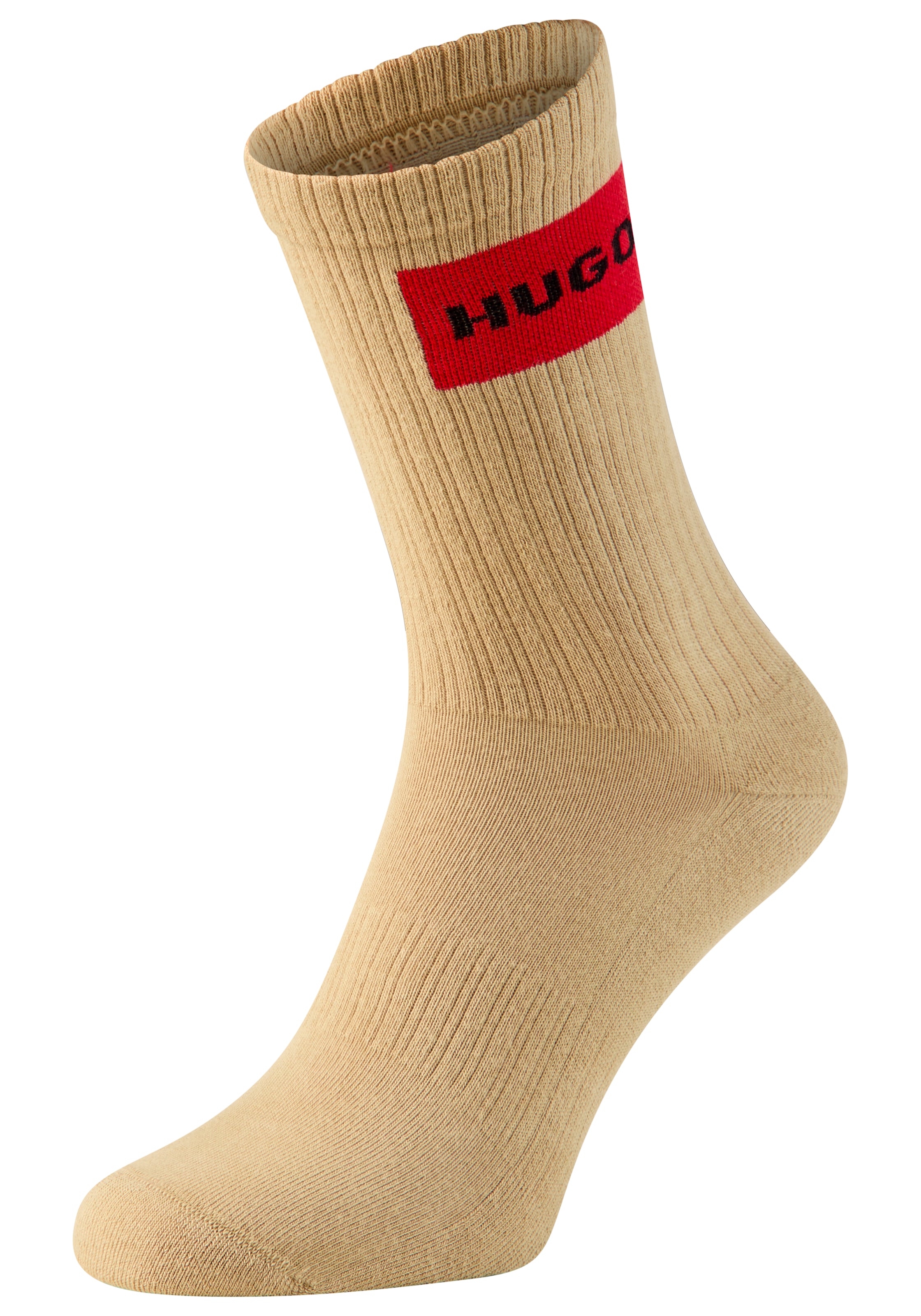 HUGO Underwear Freizeitsocken »3P QS RIB LABEL« Packung, 3er, 3 Stk. tlg. mit kontrastfarbenen HUGO Logo