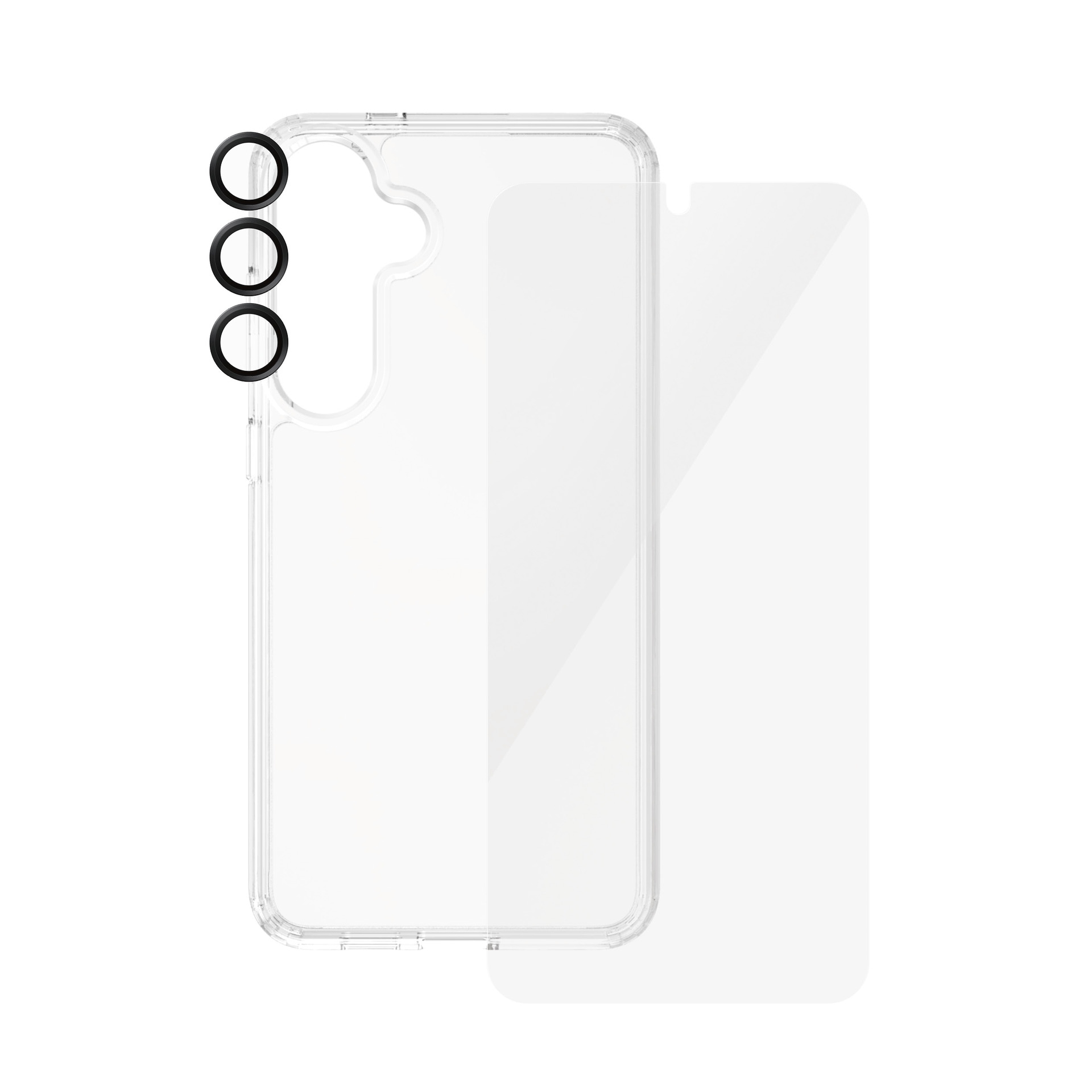PanzerGlass Displayschutzglas »3-in-1 Bundle Set«, für Samsung Galaxy S24 Plus, (Set, 3 St., Screen Protector, Hardcover, Camera Hoops), Displayschutzfolie, Schutzfolie, Bildschirmschutz, kratz- & stossfest