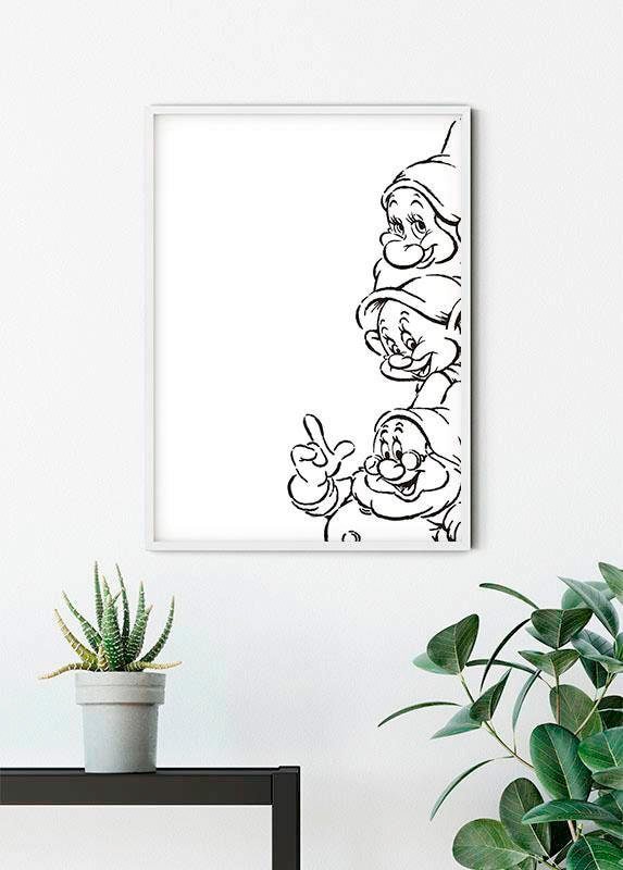Komar Bild »Snow White Dwarves«, Disney, (1 St.), Wandbild zur Dekoration im Kinderzimmer - ohne Rahmen