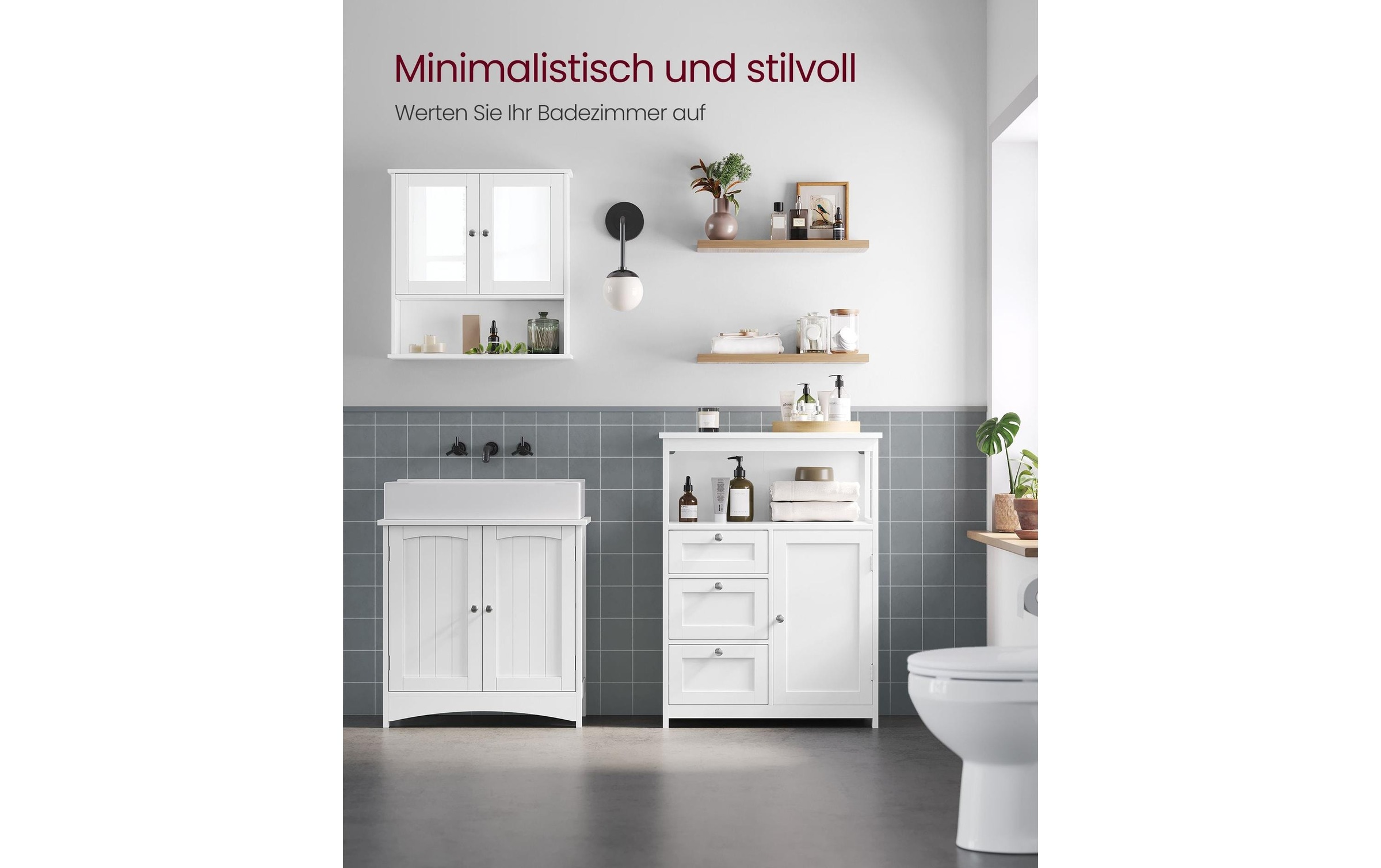 VASAGLE Kommode »Cabinet, MDF, 60 x 80 cm«