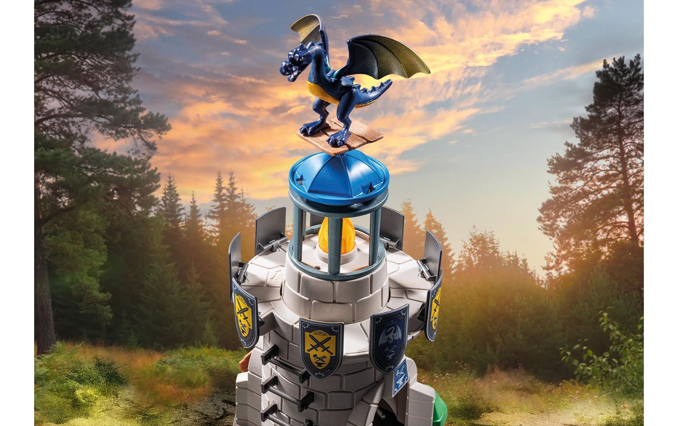 Playmobil® Spielbausteine »Novelmore Ritterturm mit Schmied und Drache 71483«, (89 St.)