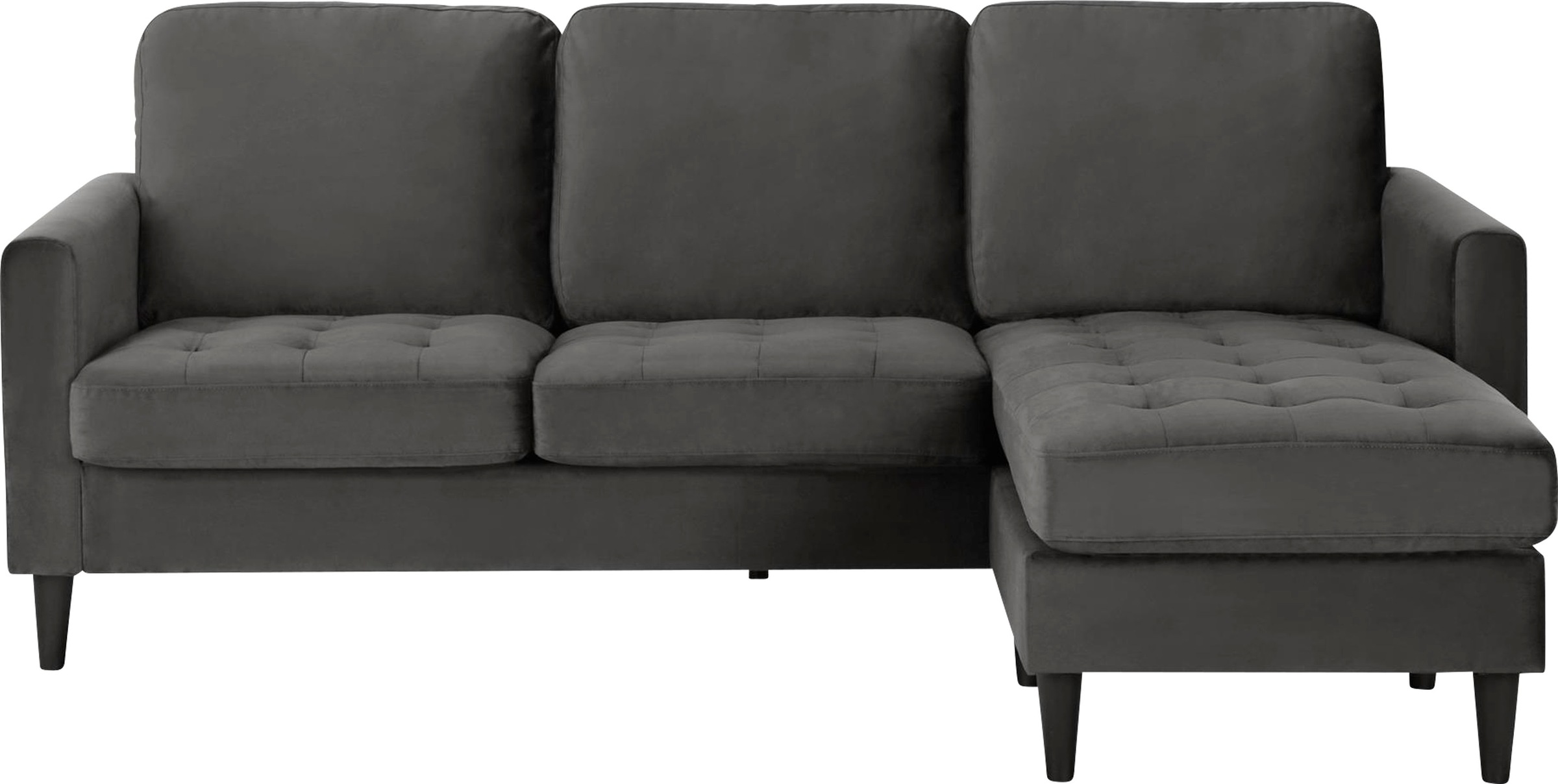 Image of CosmoLiving by Cosmopolitan Ecksofa "Strummer, L-Form," in Veloursstoff, Ottomane beidseitig montierbar, Sitzhöhe 46 cm