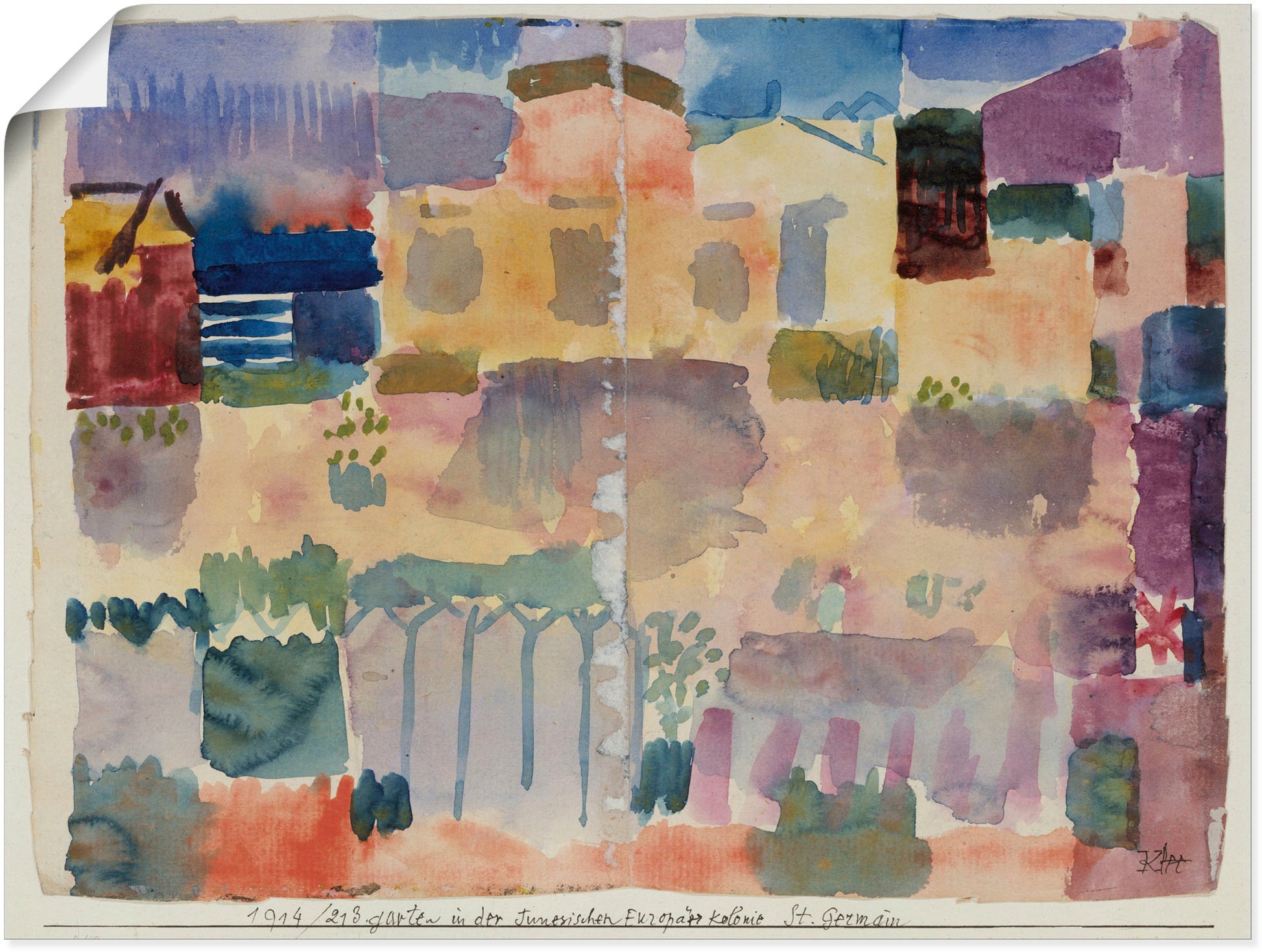 Image of Artland Wandbild »Garten in St. Germain«, Muster, (1 St.), in vielen Grössen & Produktarten - Alubild / Outdoorbild für den Aussenbereich, Leinwandbild, Poster, Wandaufkleber / Wandtattoo auch für Badezimmer geeignet bei Ackermann Versand Schweiz