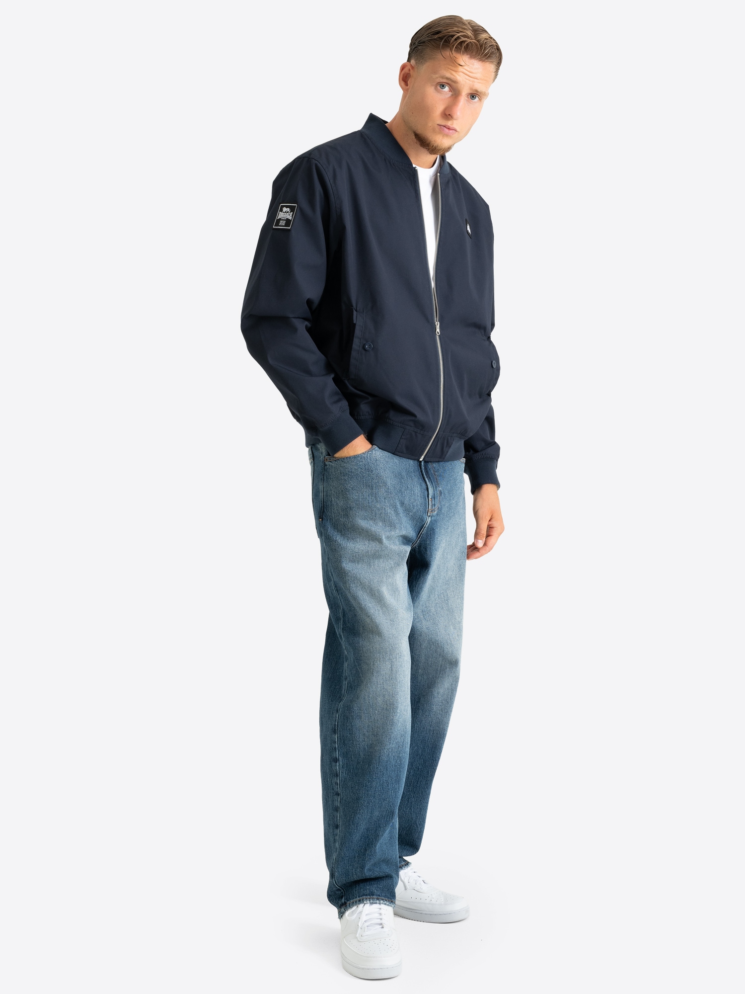 Lonsdale Veste collège »LEYTONSTONE« mit Reissverschluss, aus Baumwolle und Polyester, normale Passform