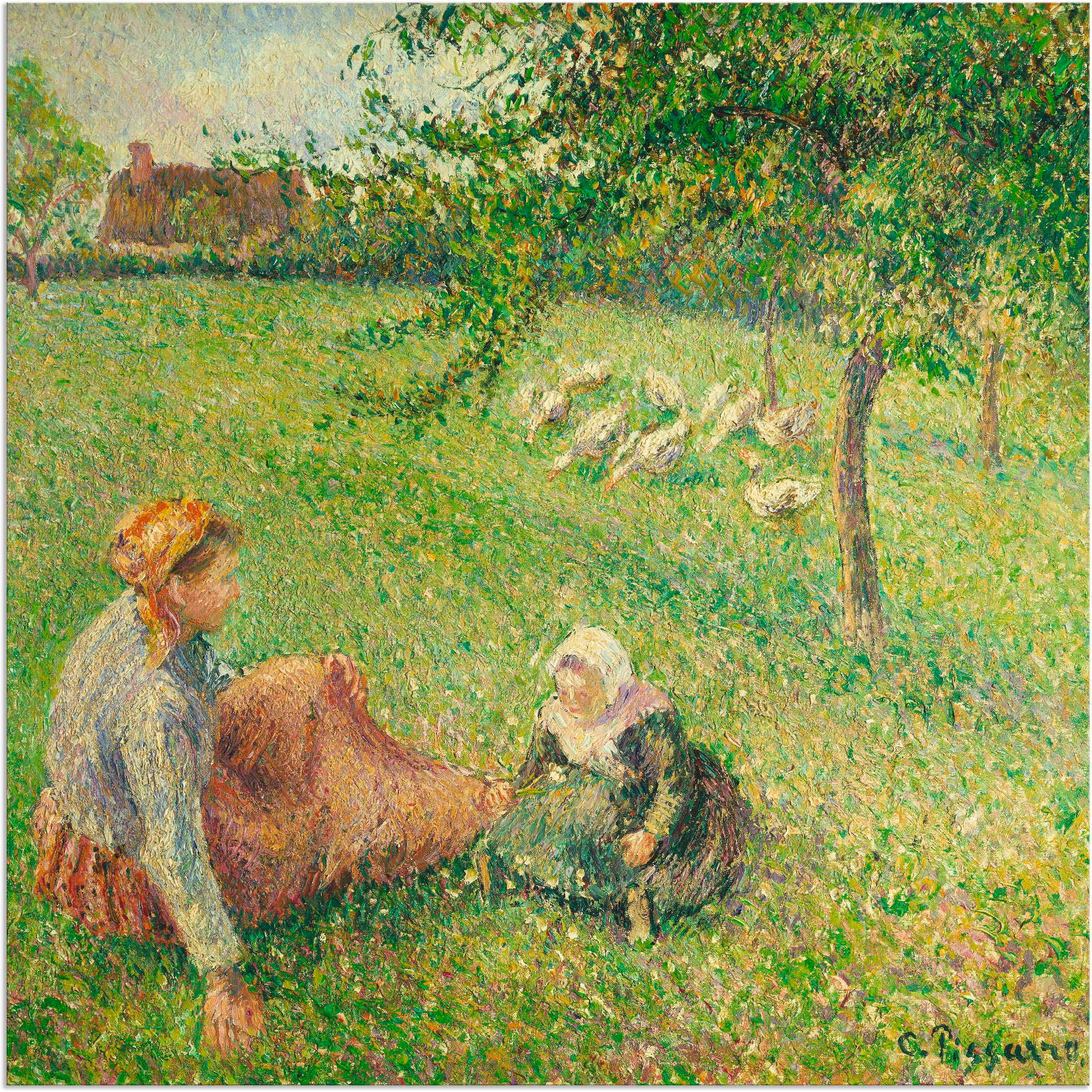 Image of Artland Wandbild »Die Gänsehirtin. 1893«, Gruppen & Familien, (1 St.), in vielen Grössen & Produktarten - Alubild / Outdoorbild für den Aussenbereich, Leinwandbild, Poster, Wandaufkleber / Wandtattoo auch für Badezimmer geeignet bei Ackermann Versand Schw