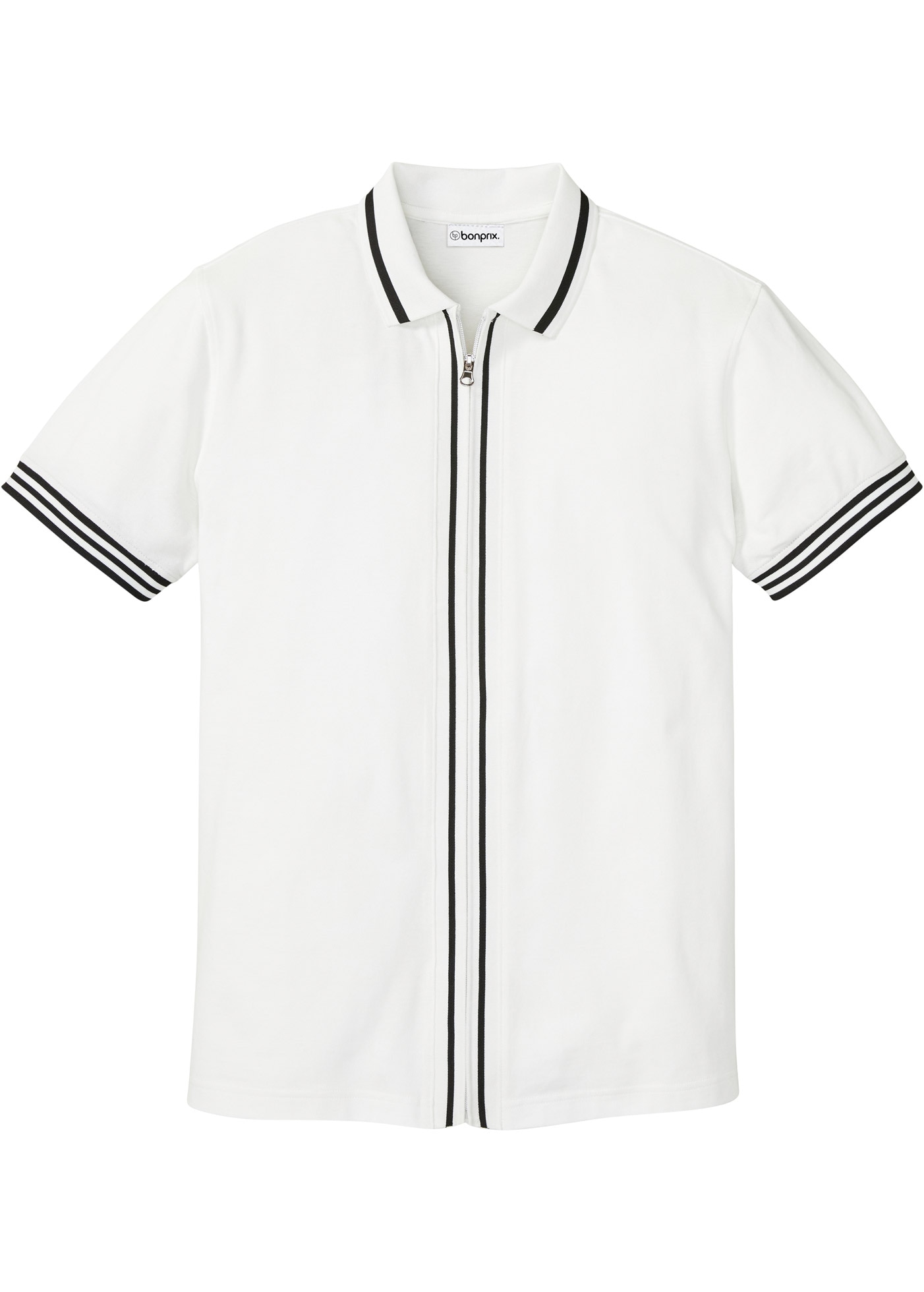 bonprix Poloshirt Kurzarm, mit Reissverschluss, aus reiner Baumwolle