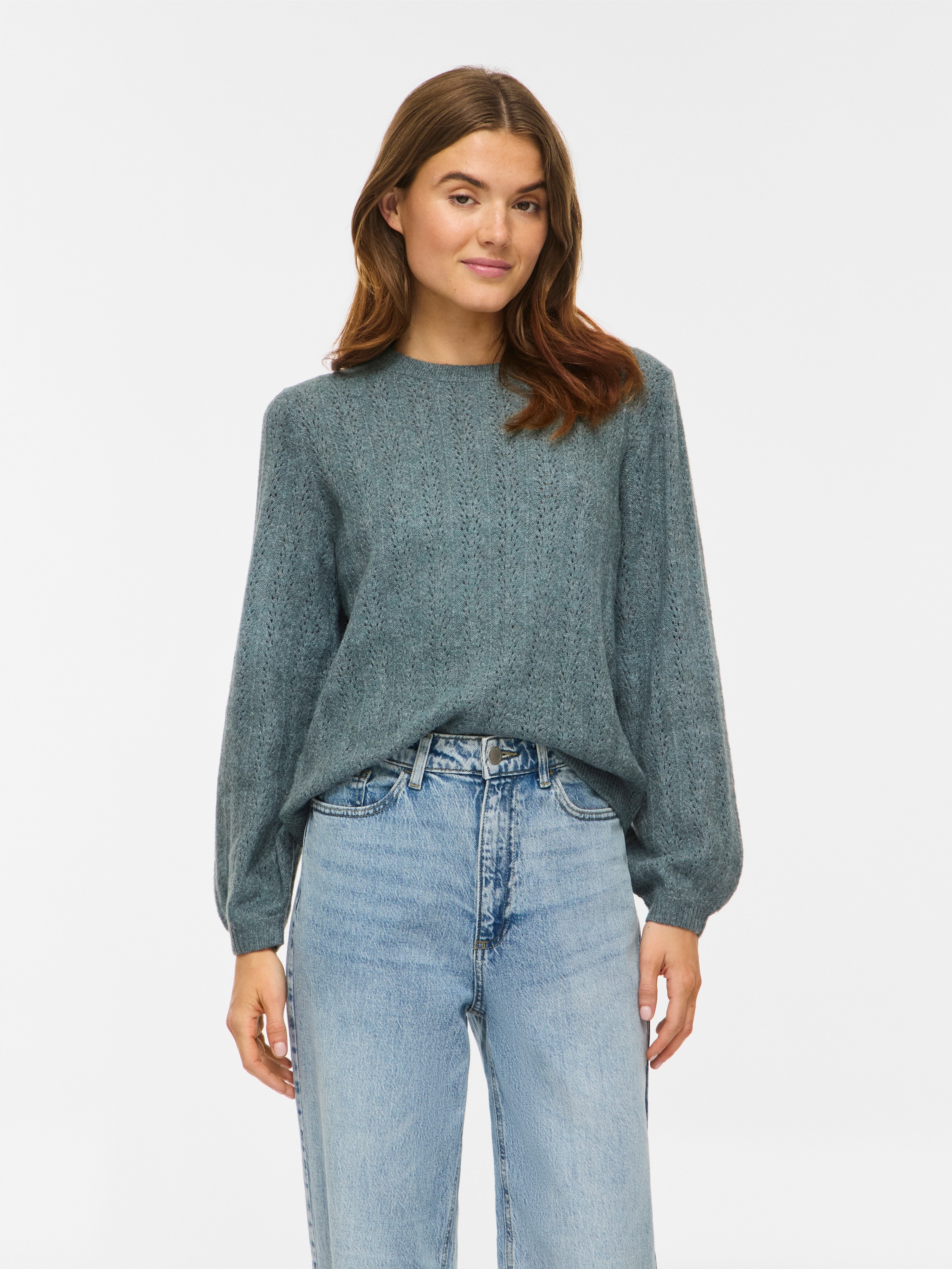 Vila Pull en tricot »VILIGA POINTELLE L/S O-NECK TOP -NOOS« mélange de matériaux